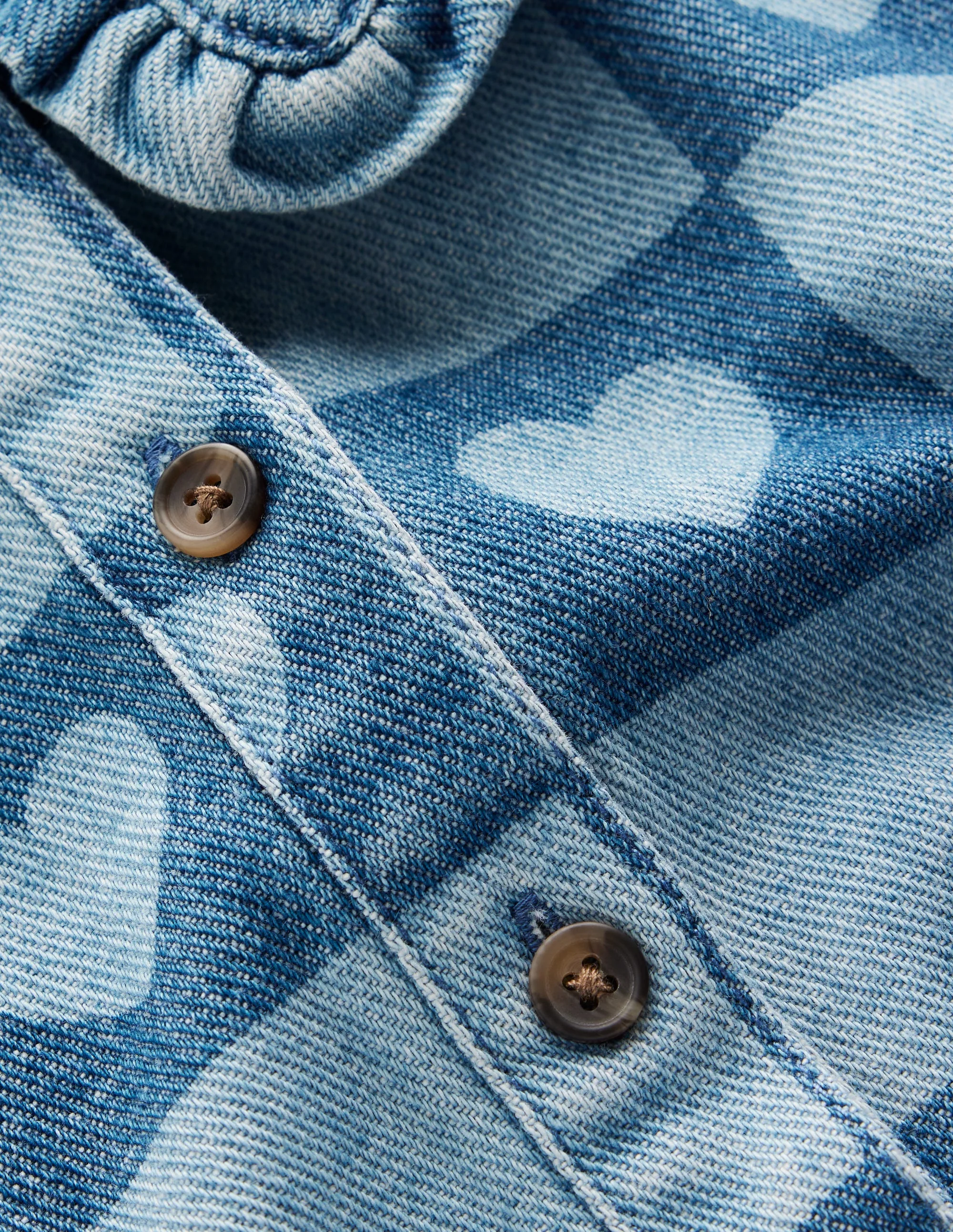 Pretty Shirt Dress-Denim Heart Stamp - Image 3