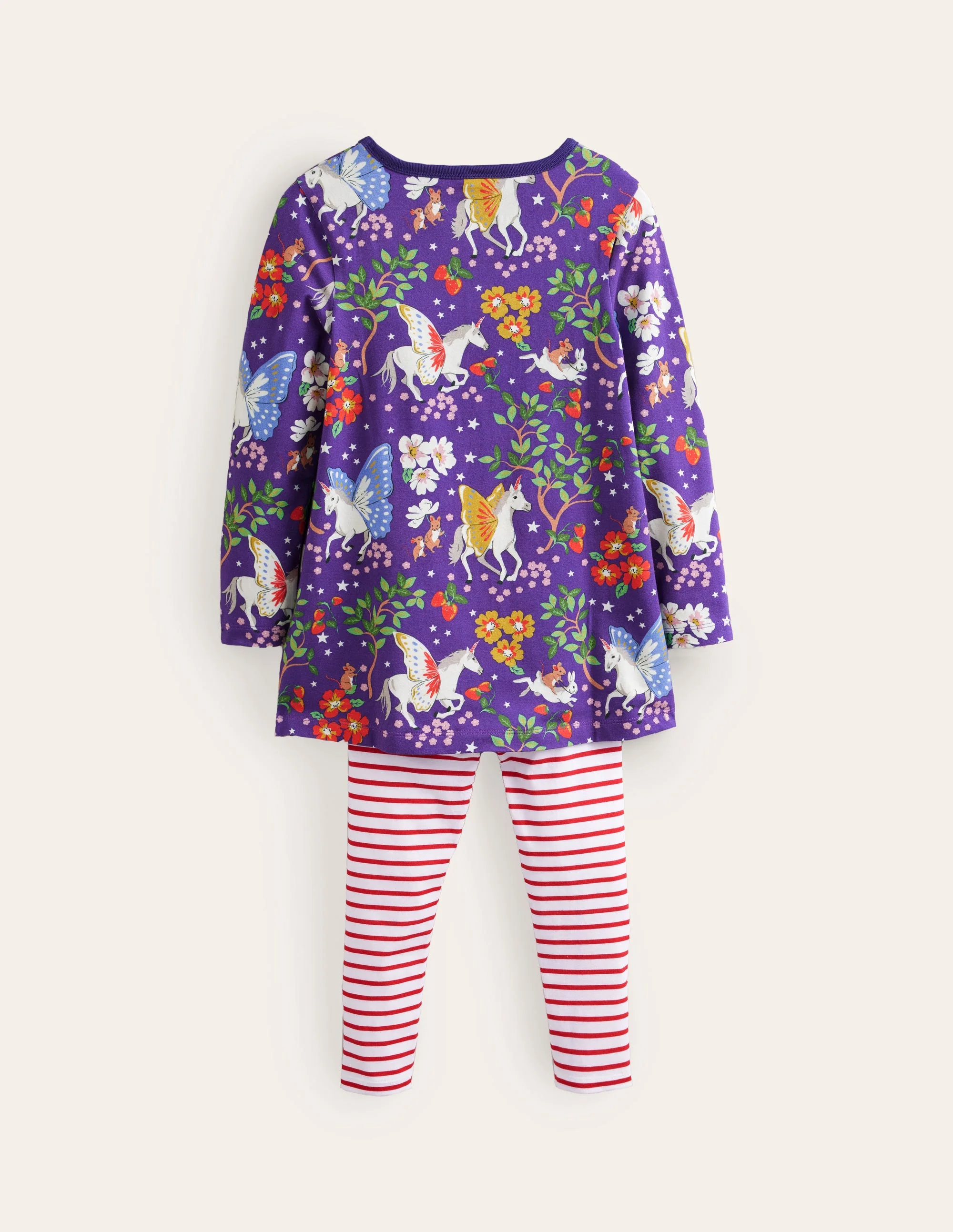 Print Tunic and Leggings Set-Blue Enchanted Unicorn - Image 2