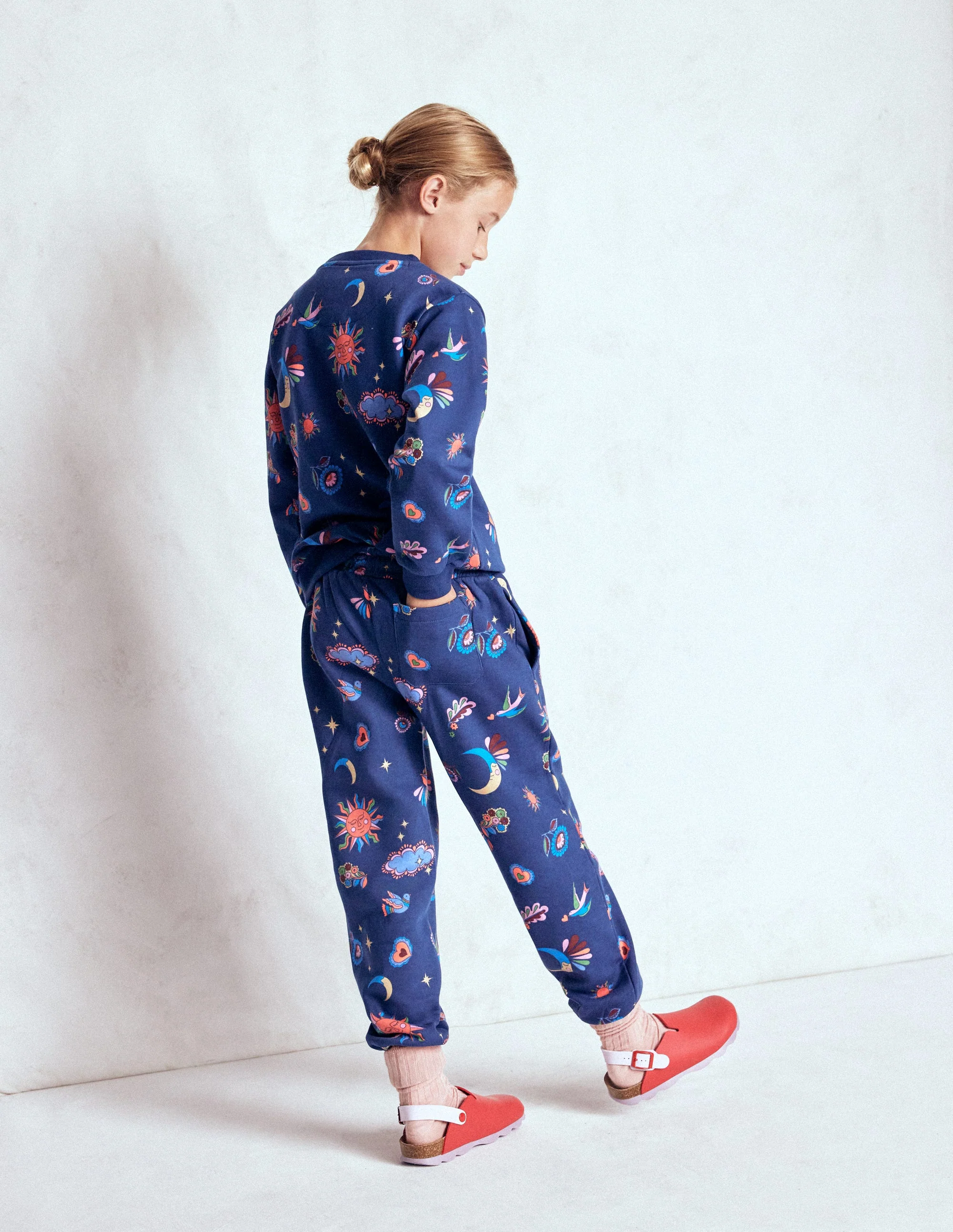 Printed Cosy Sweatpants-College Navy Celestial - Image 3