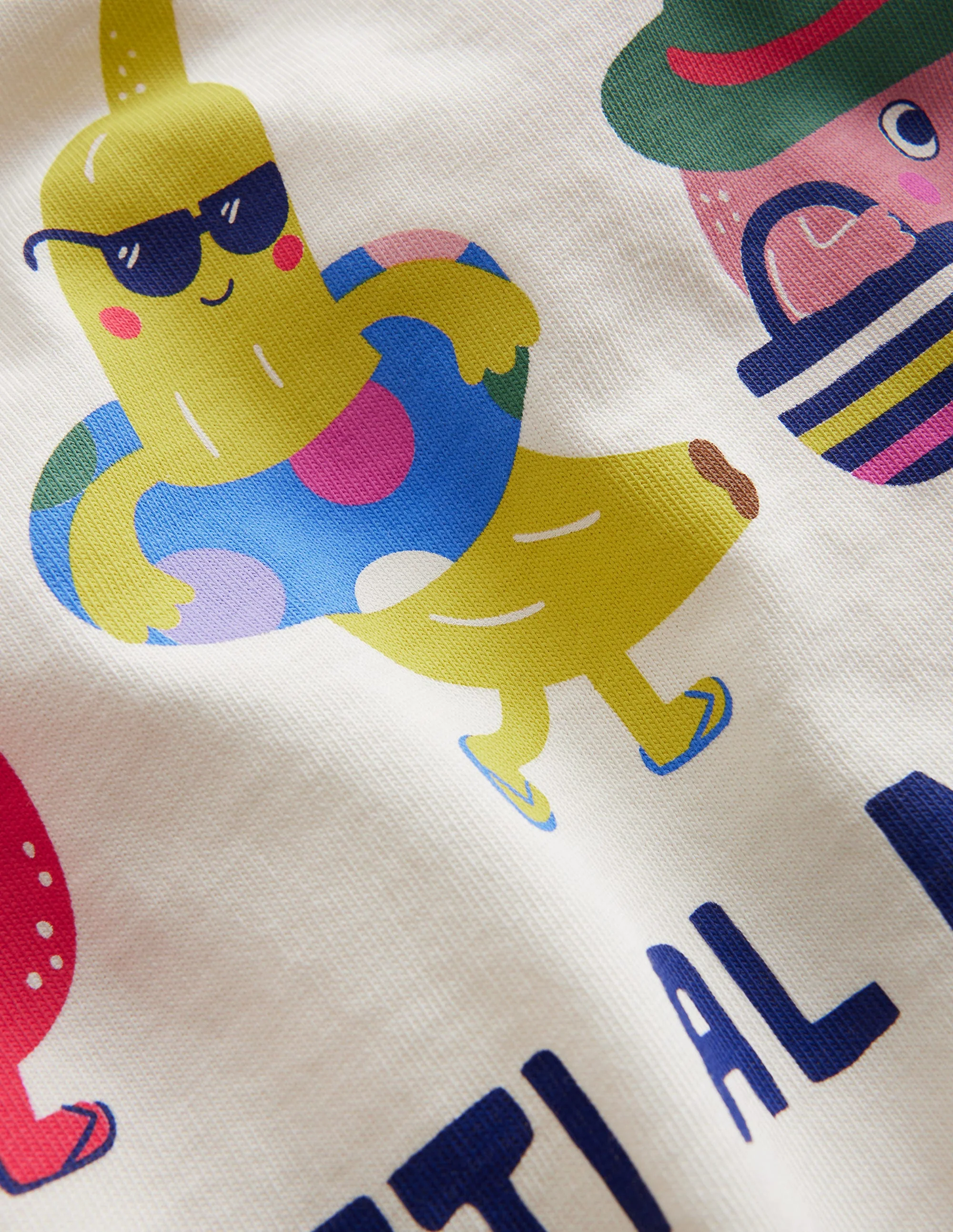Printed Graphic T-Shirt-Vanilla White Slogan - Image 3