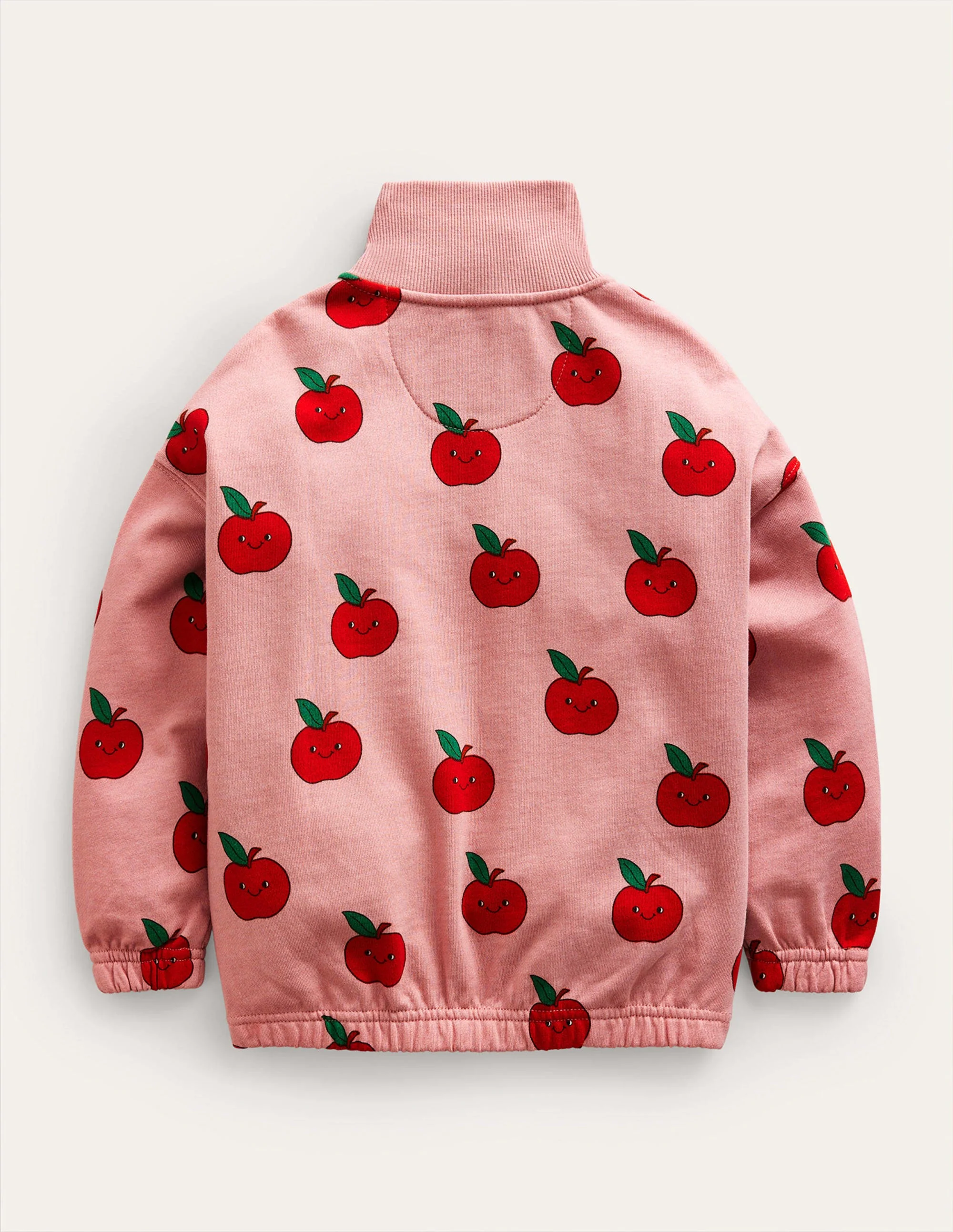 Printed Half Zip Sweat-Almond Pink Apples - Image 2