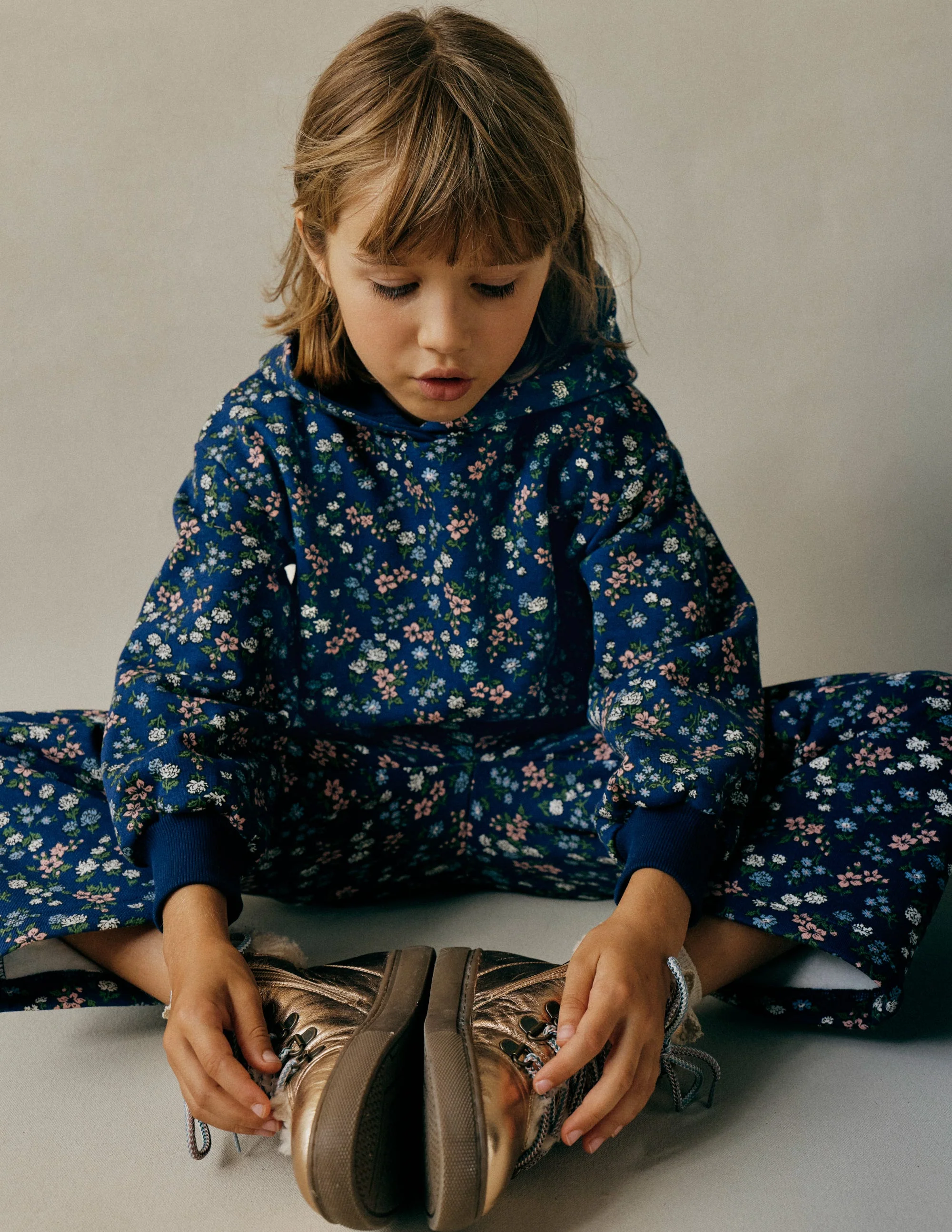 Printed Hoody-Starboard Blue Meadow Floral - Image 3