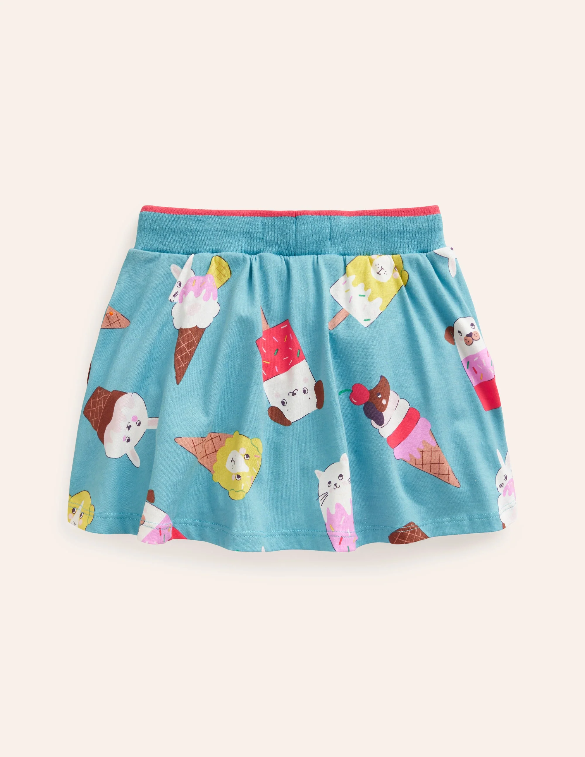 Printed Jersey Skort-Aqua Sea Ice Cream - Image 2