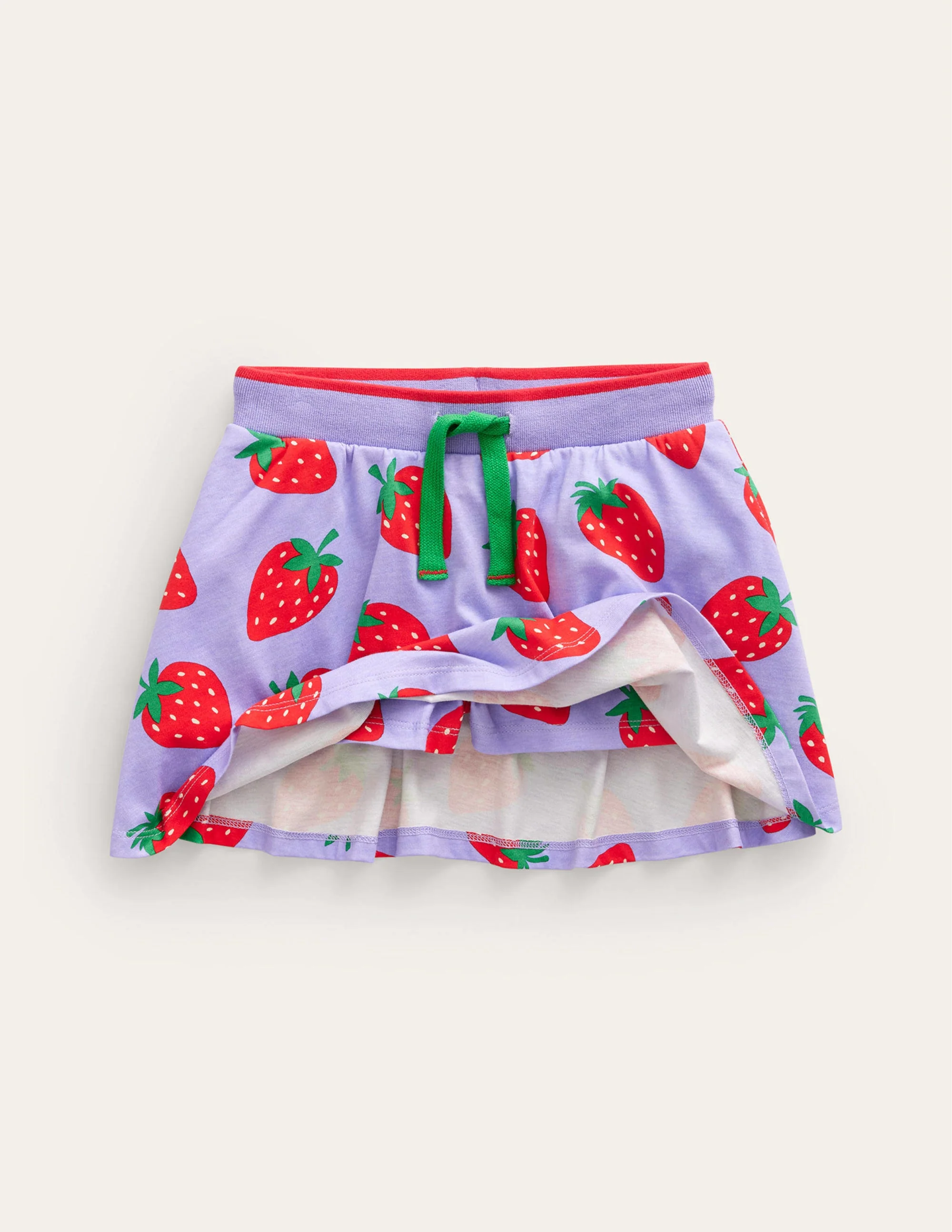 Printed Jersey Skort-Parma Violet Strawberries - Image 4