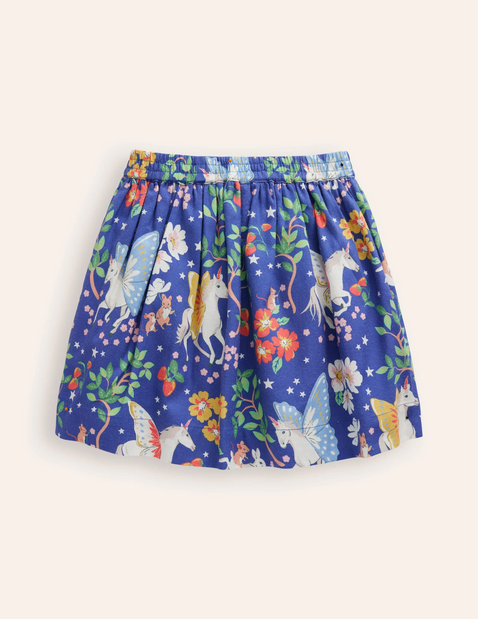 Printed Pull-On Twirly Skirt-Blue Enchanted Unicorn - Image 2
