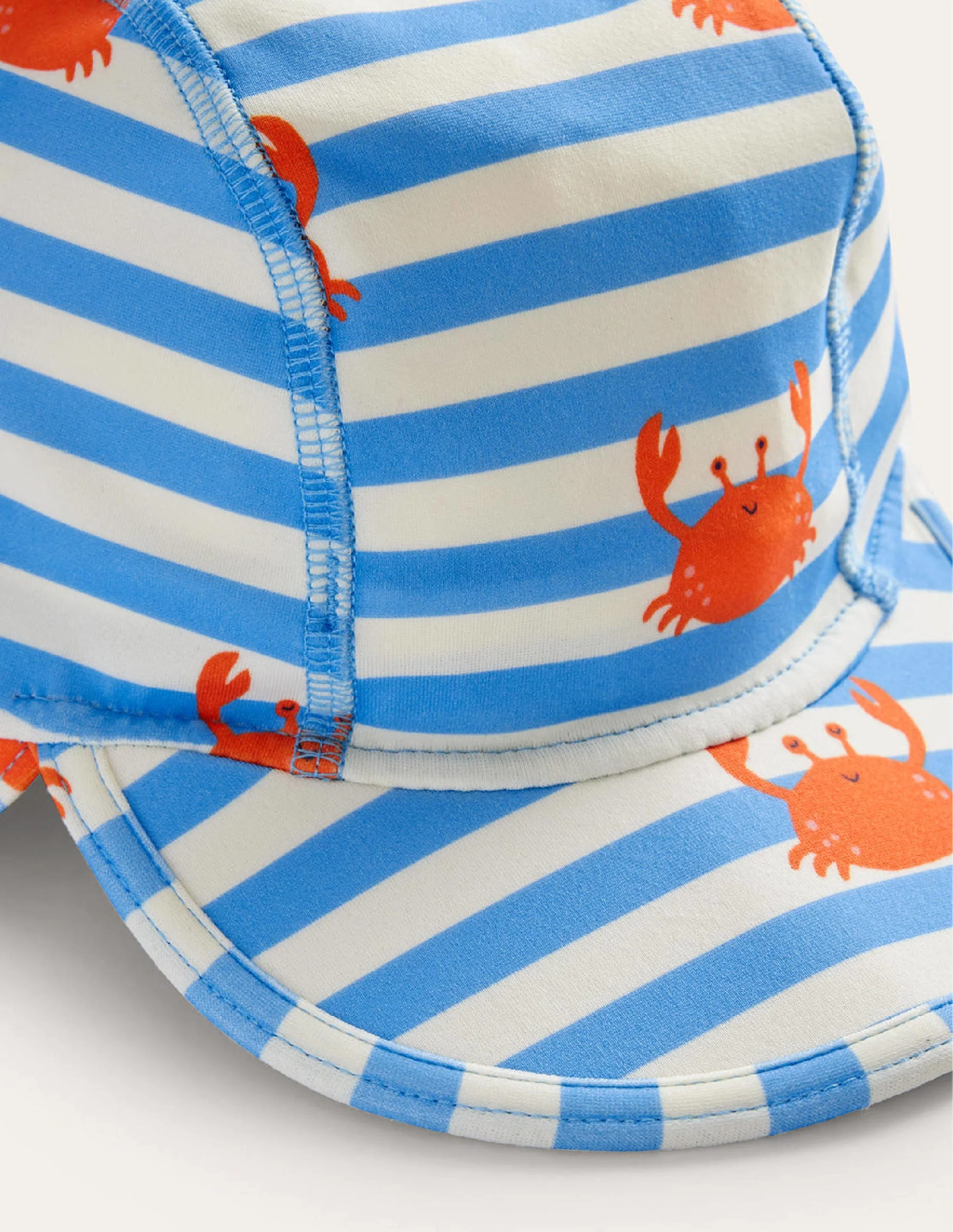 Printed Sun-Safe Swim Hat-Bonnie Blue Crab Stripe - Image 2