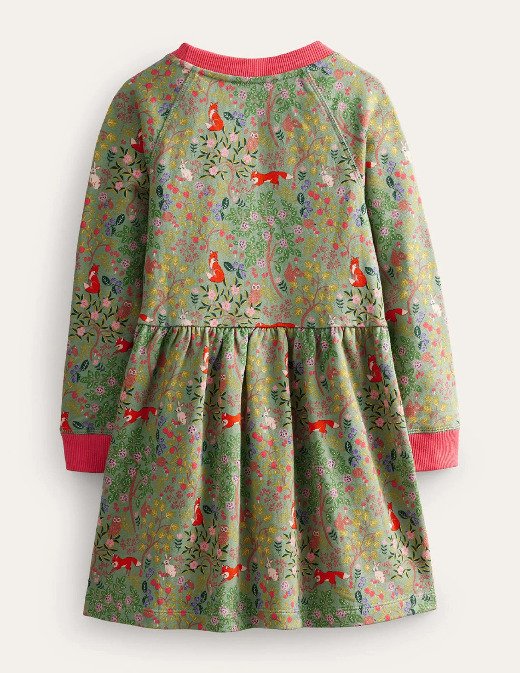 Printed Sweatshirt Dress-Green Smoke Woodland - Image 2