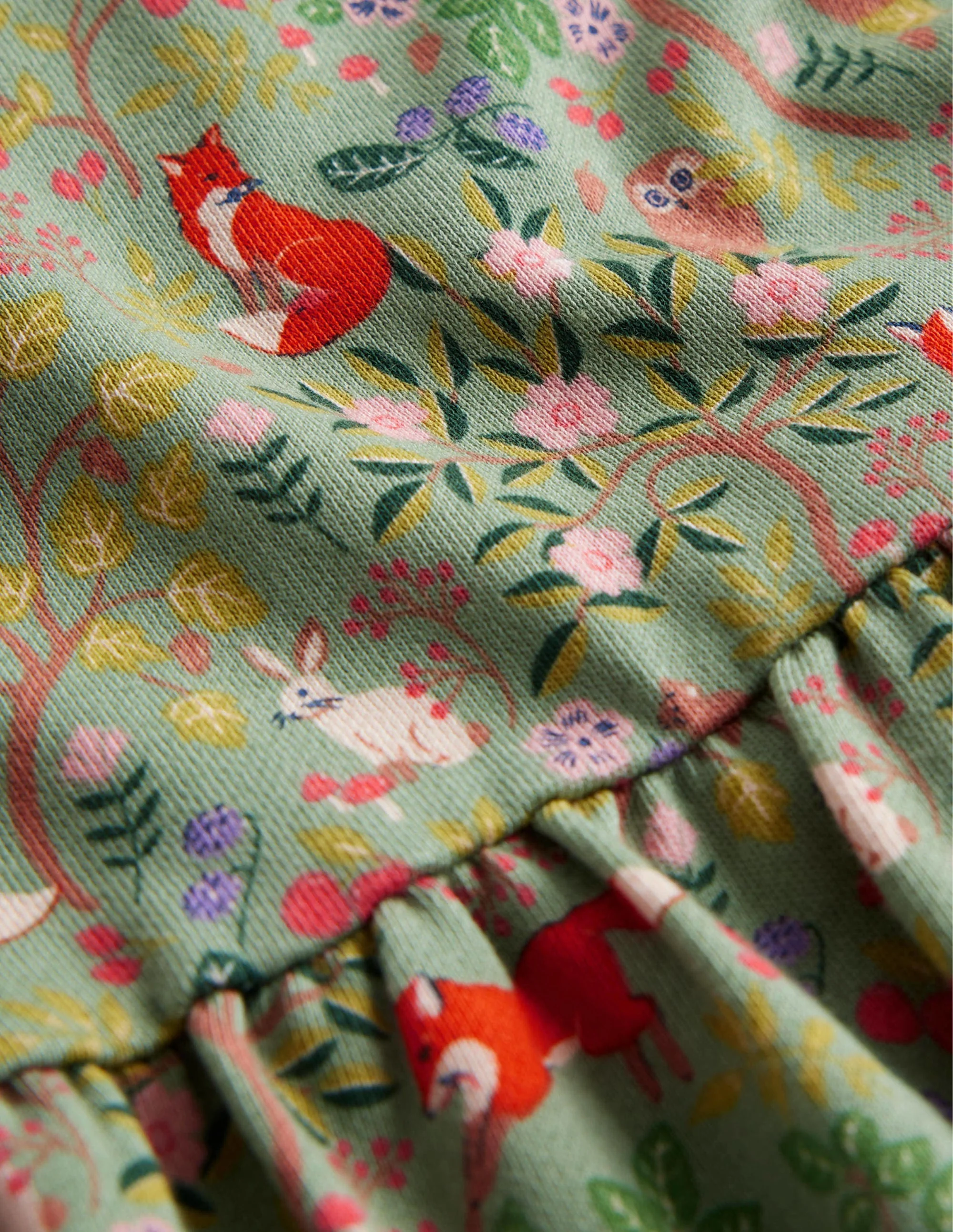 Printed Sweatshirt Dress-Green Smoke Woodland - Image 3