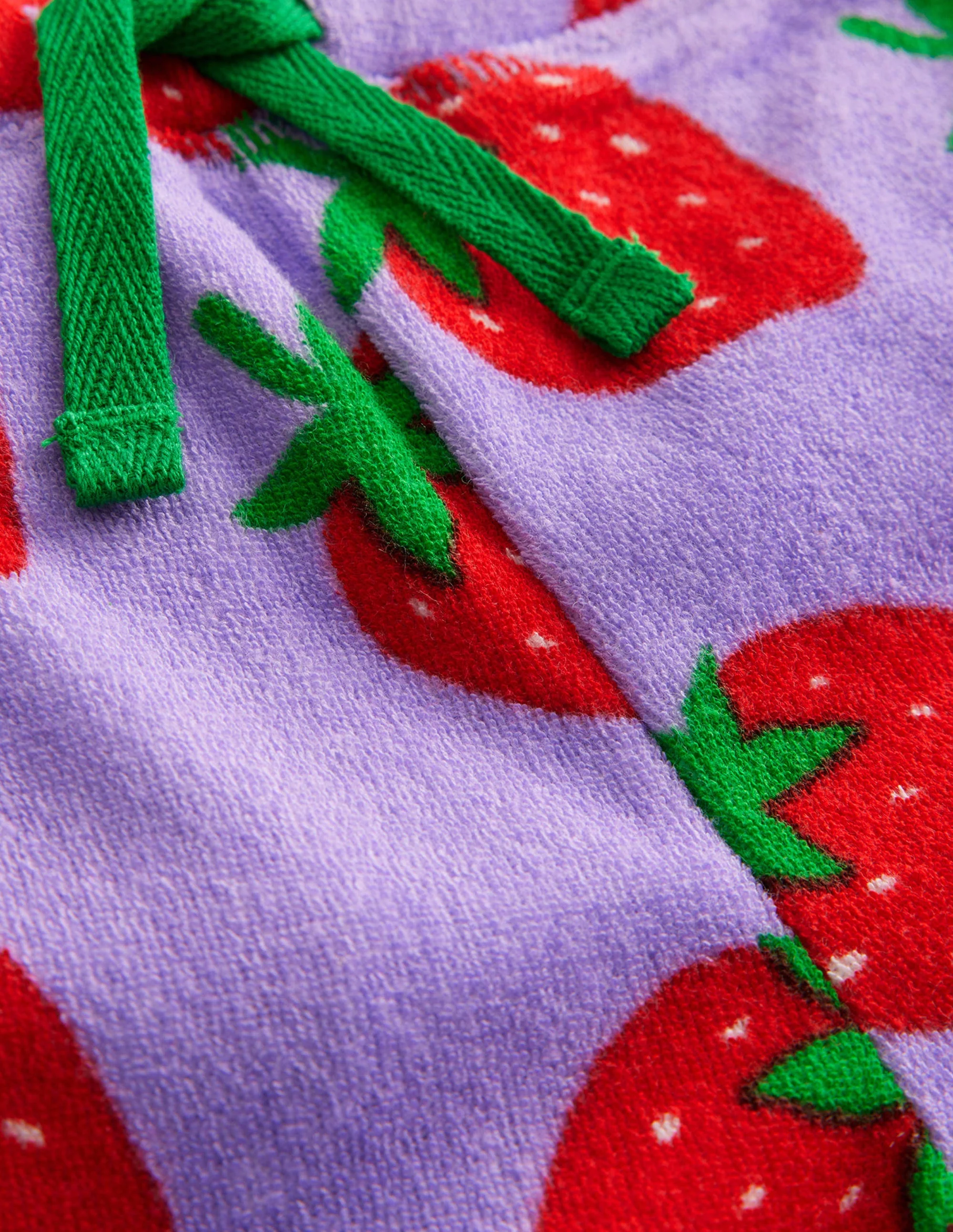 Printed Towelling Shorts-Parma Violet Strawberries - Image 3