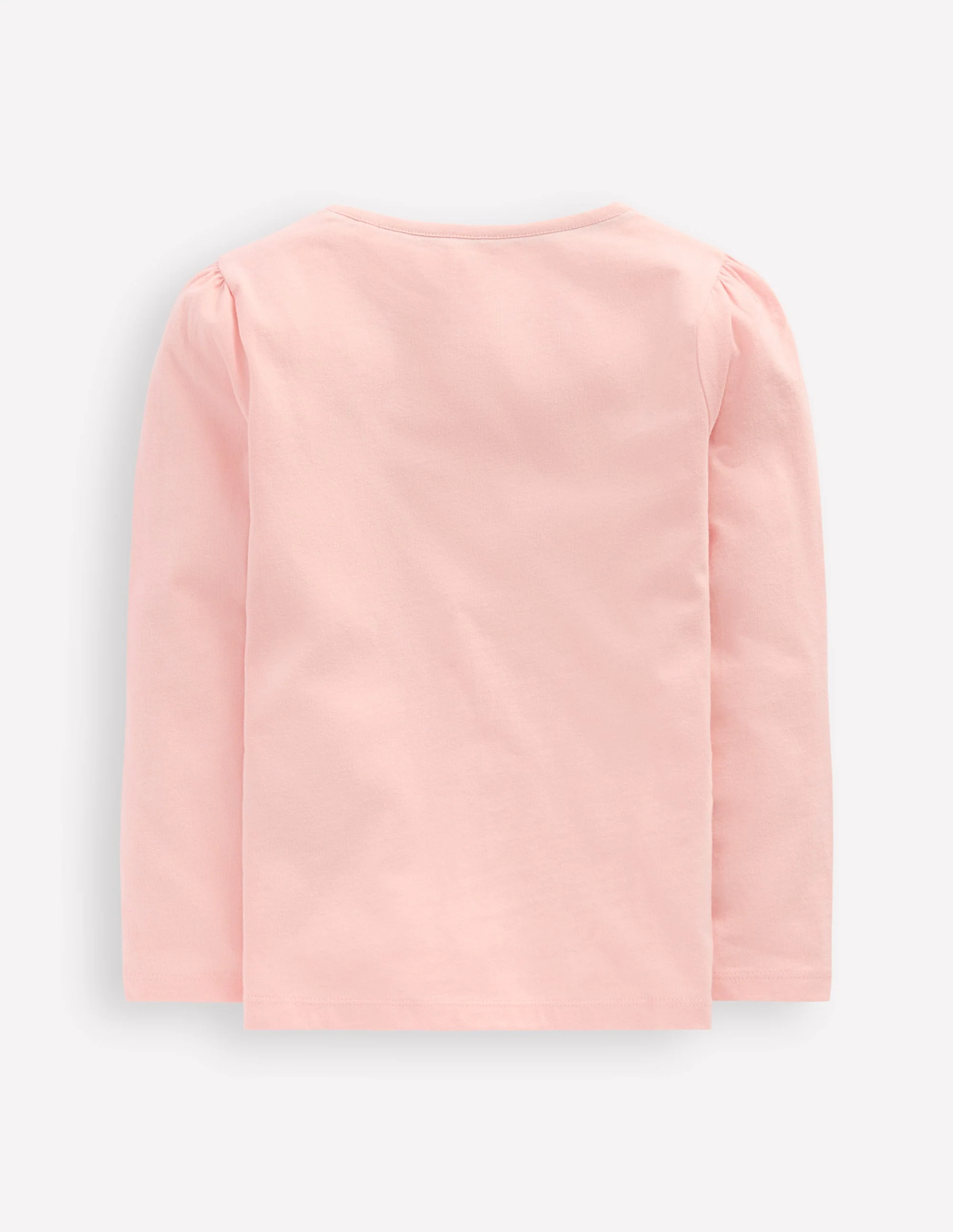 Puff Sleeve Appliqué  T-shirt-Chalk Pink Butterfly - Image 2