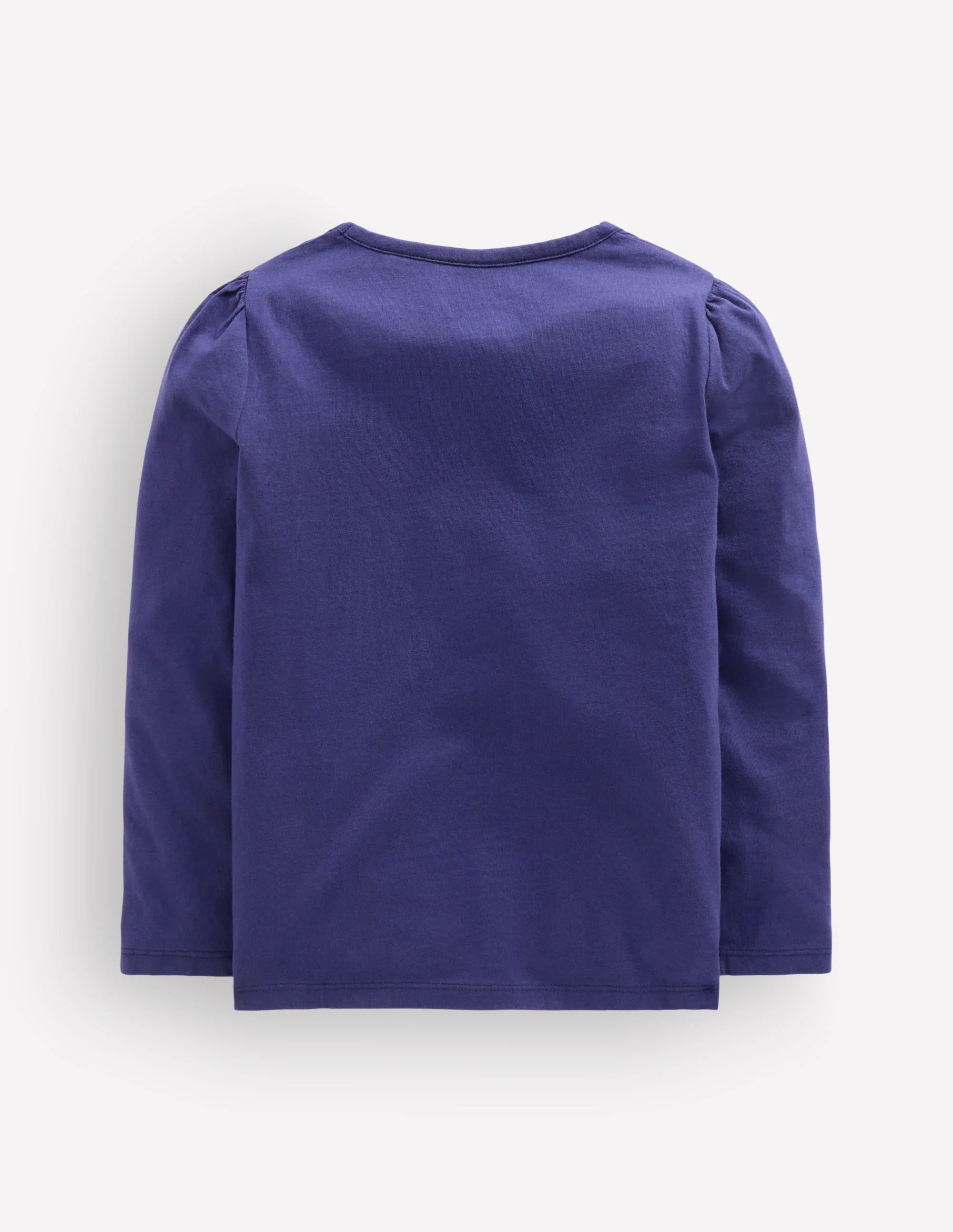 Puff Sleeve Appliqué  T-shirt-College Navy Horses - Image 2