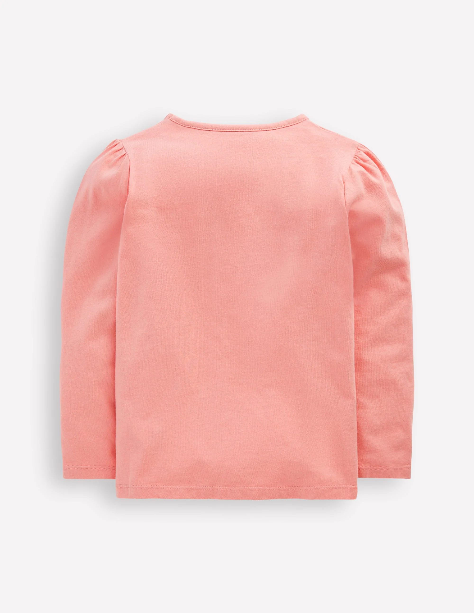 Puff Sleeve Appliqué  T-shirt-Pink Bunny - Image 2