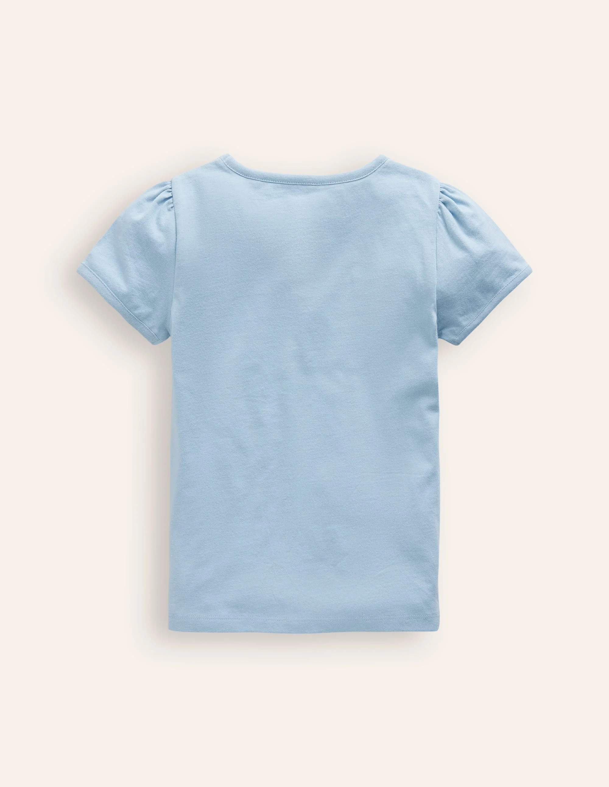Puff Sleeve Superstitch Top-Blue Horses - Image 2