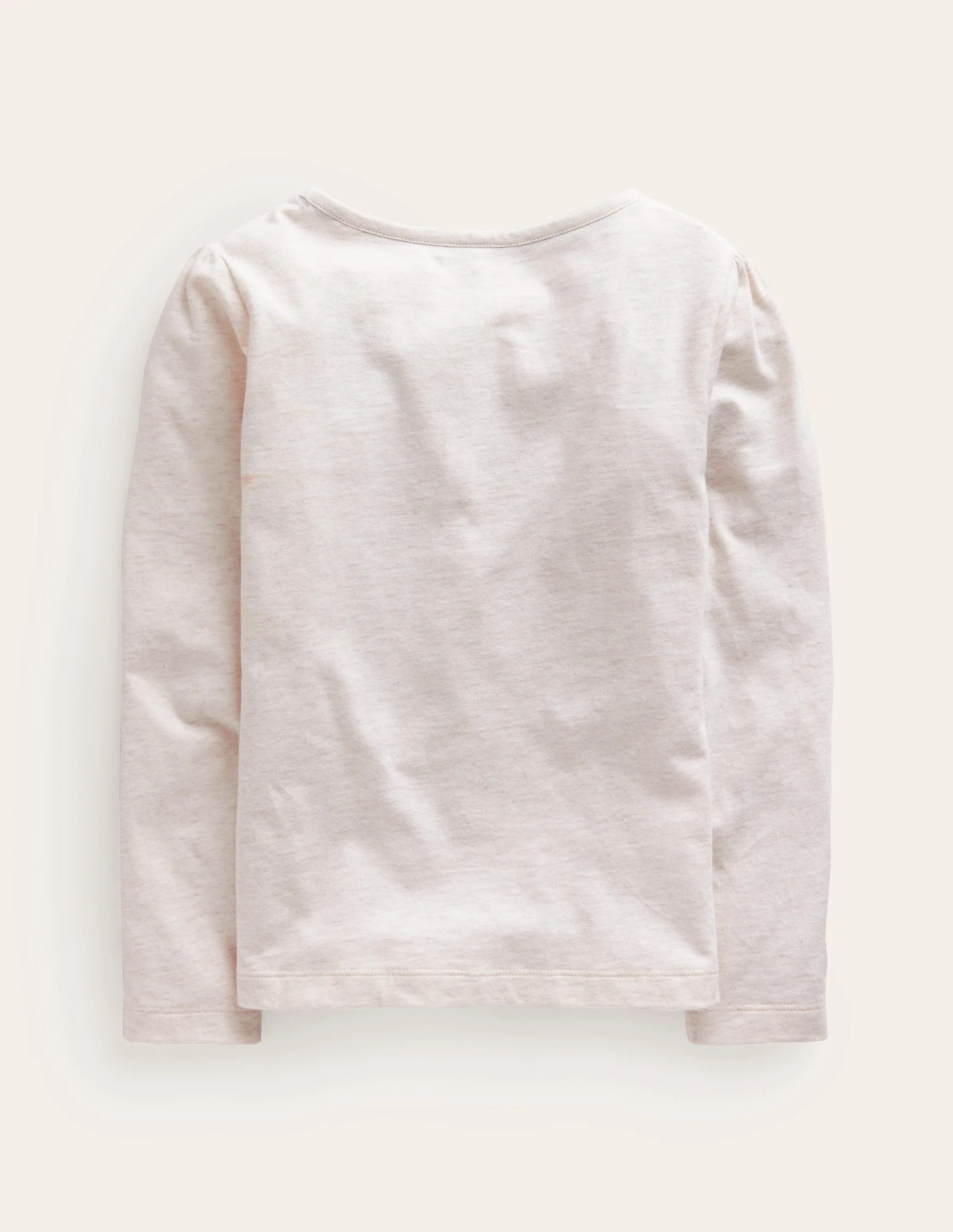 Puff Sleeve Superstitch Top-Oatmeal Marl Mermaid - Image 2