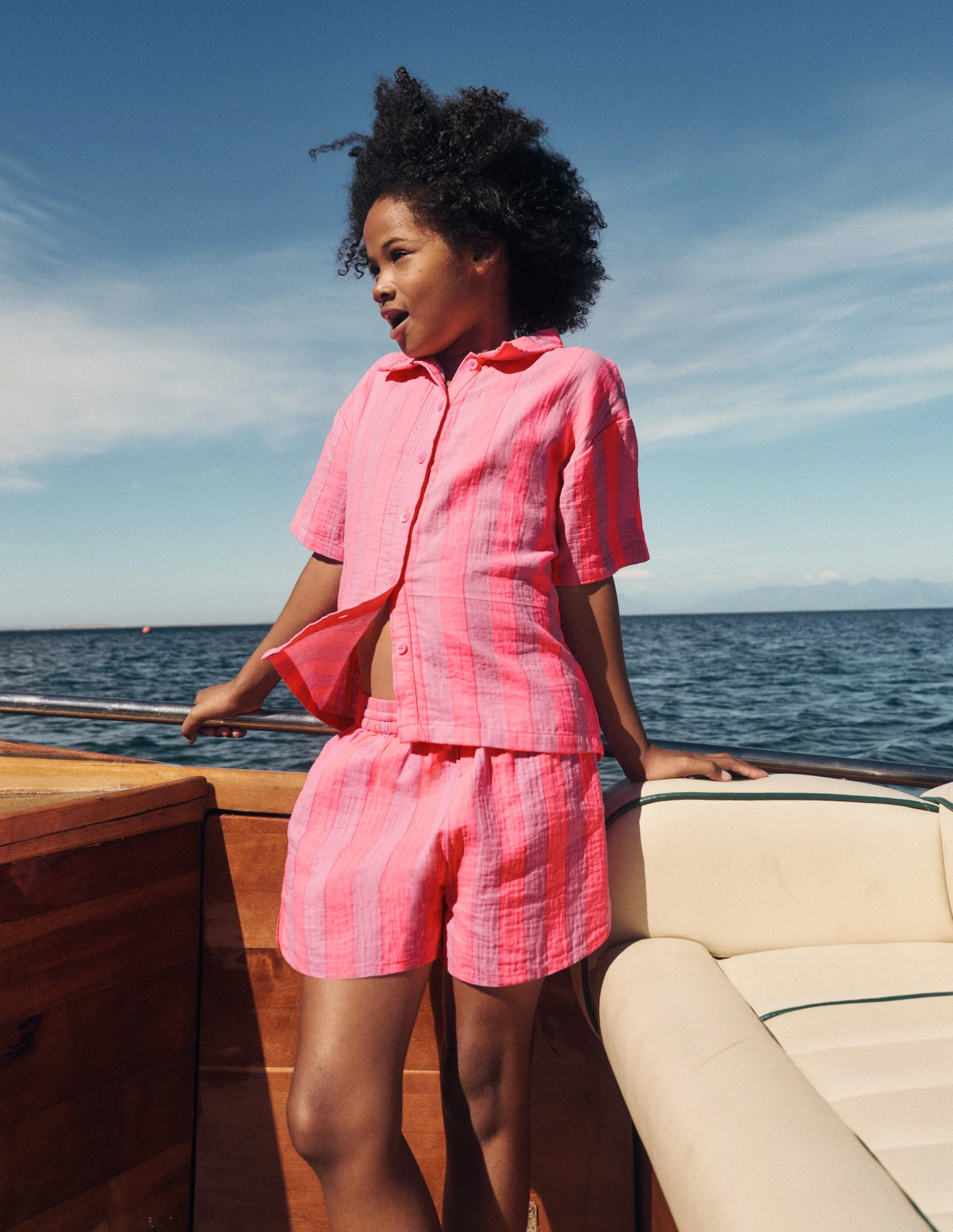 Pull-on Woven Shorts-Formica Pink Stripe - Image 4