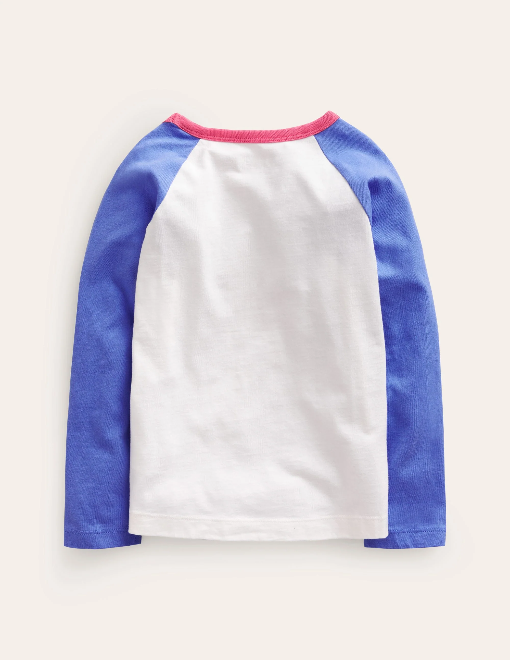Raglan Appliqué T-Shirt-Surf Blue/Vanilla Pod Flower - Image 2
