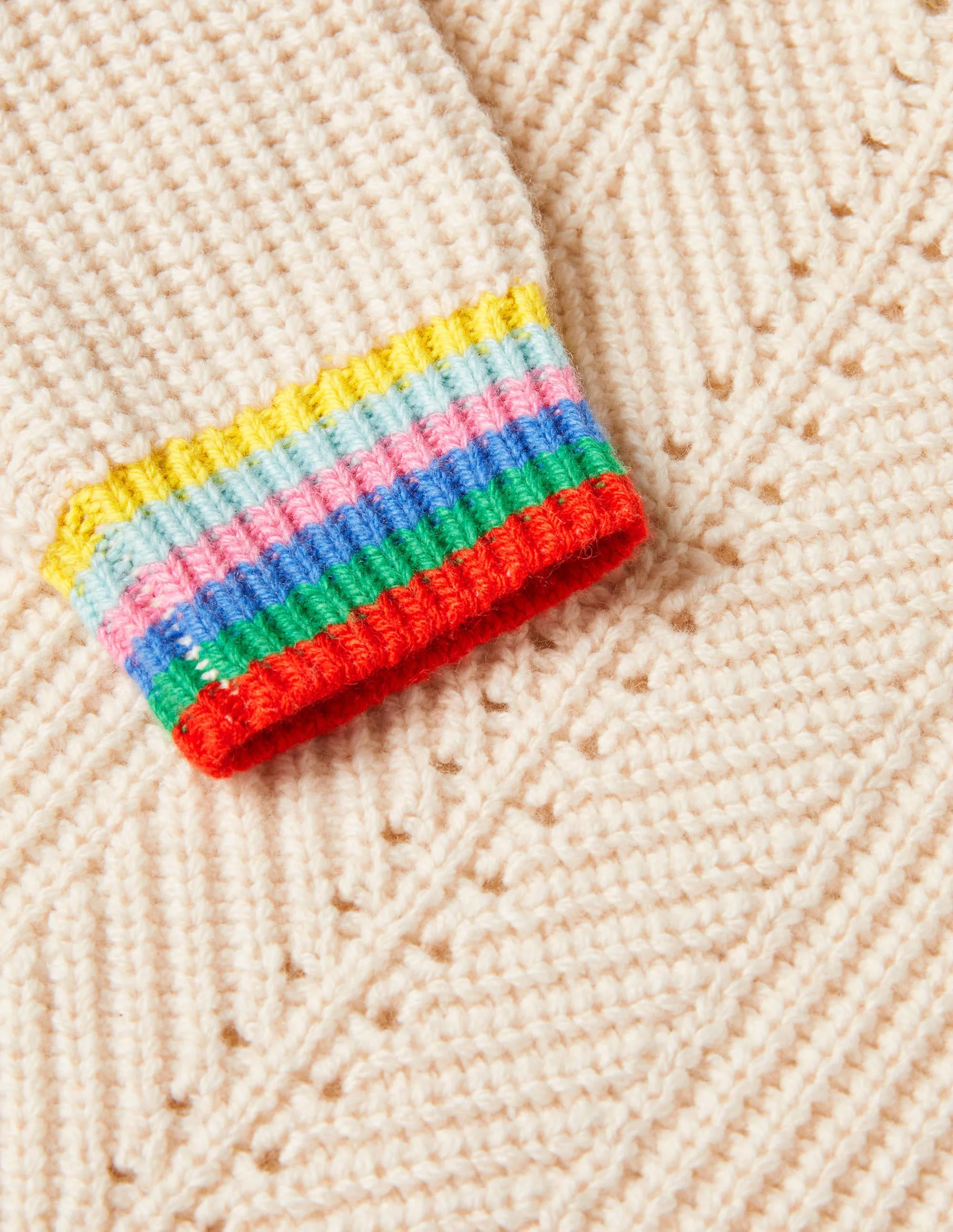 Rainbow Rib Sweater-Ecru - Image 3