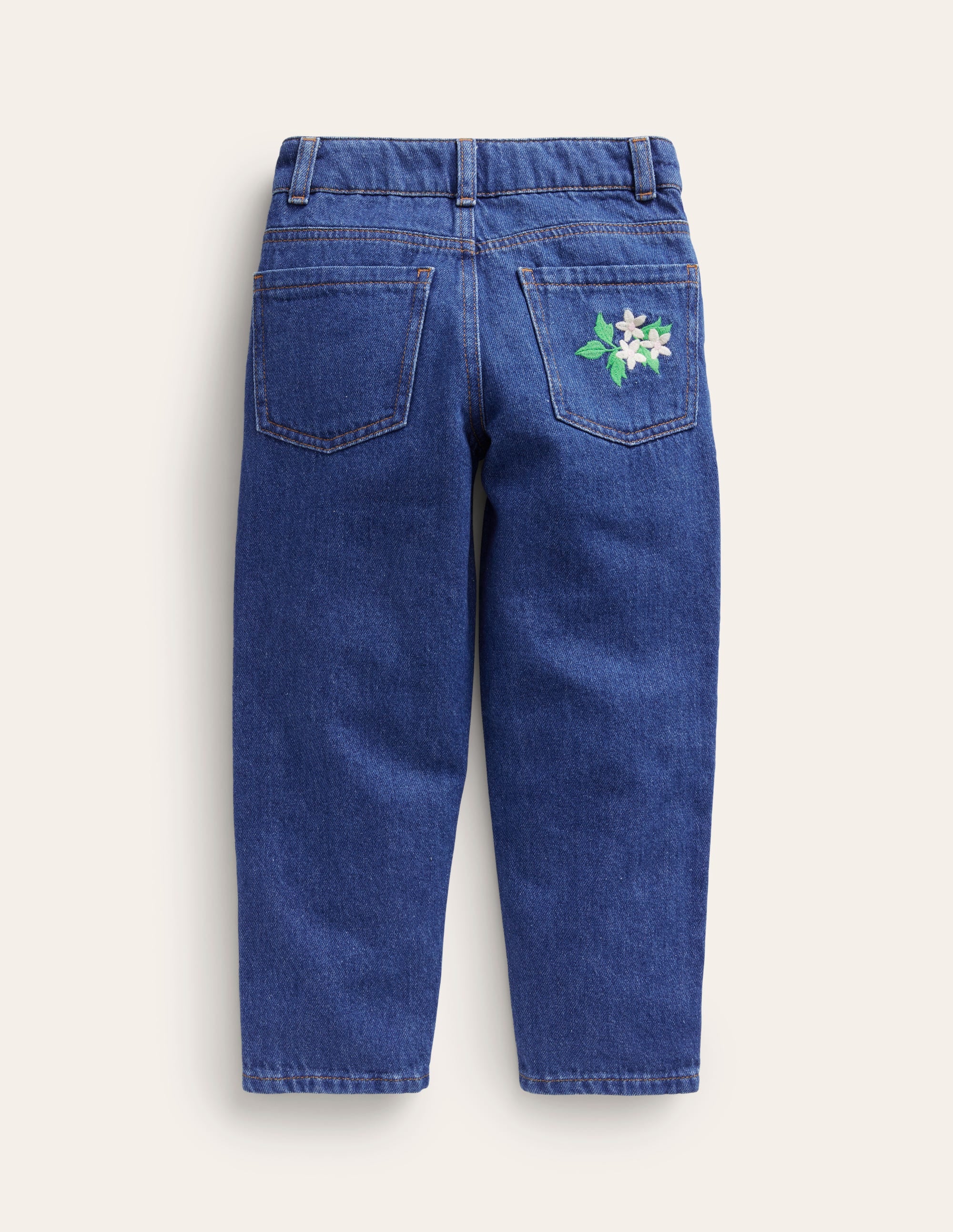 Relaxed Straight Jean-Mid Denim Embroidery - Image 2