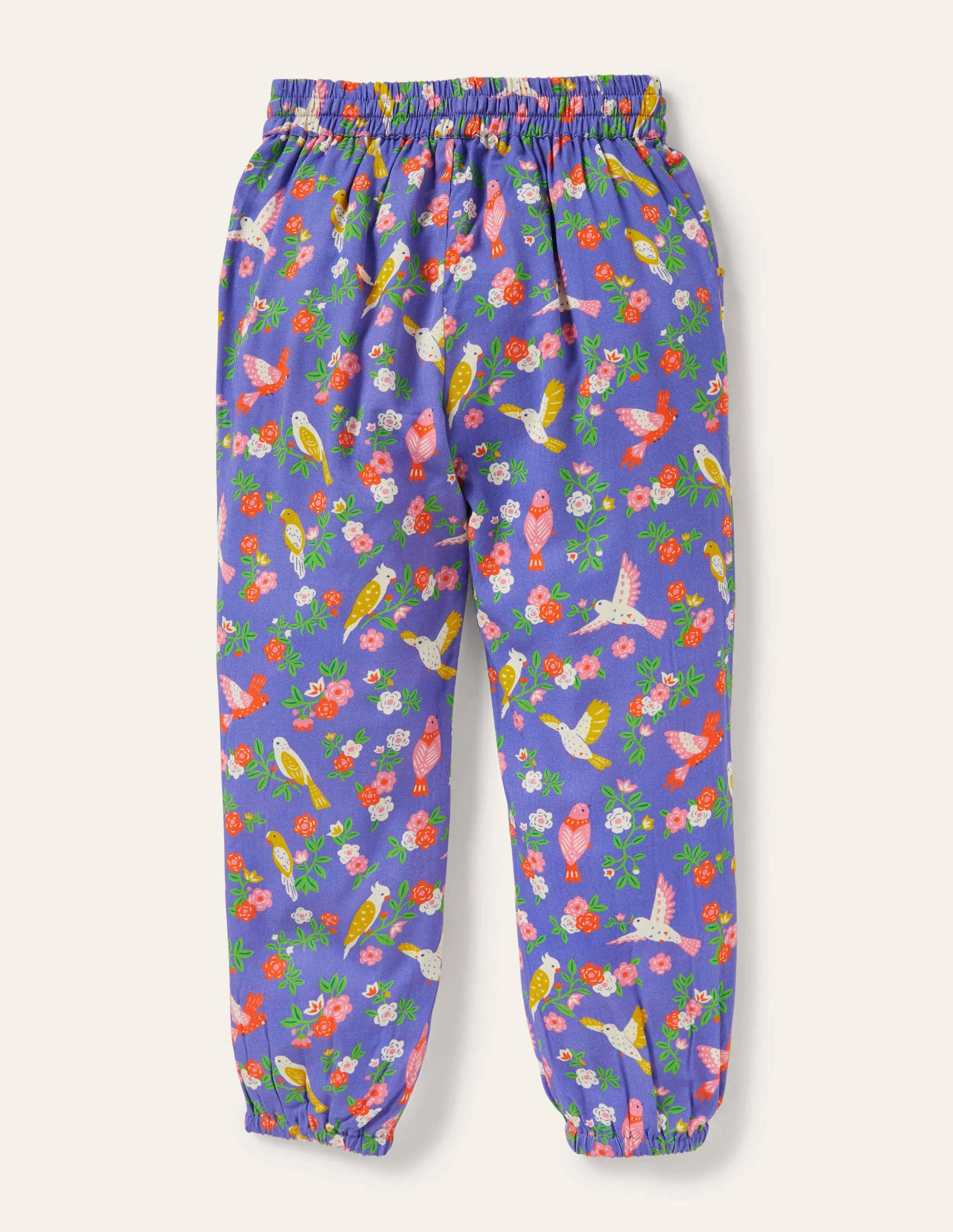 Relaxed Woven Printed Pants-Bluebell Tropical Garden - Image 2