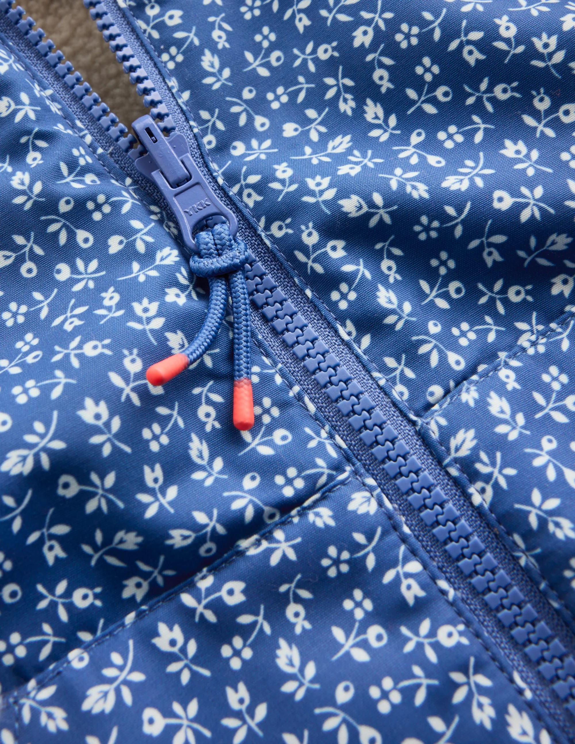 Reversible Borg Hooded Bomber-Bluejay Ditsy Floral - Image 4