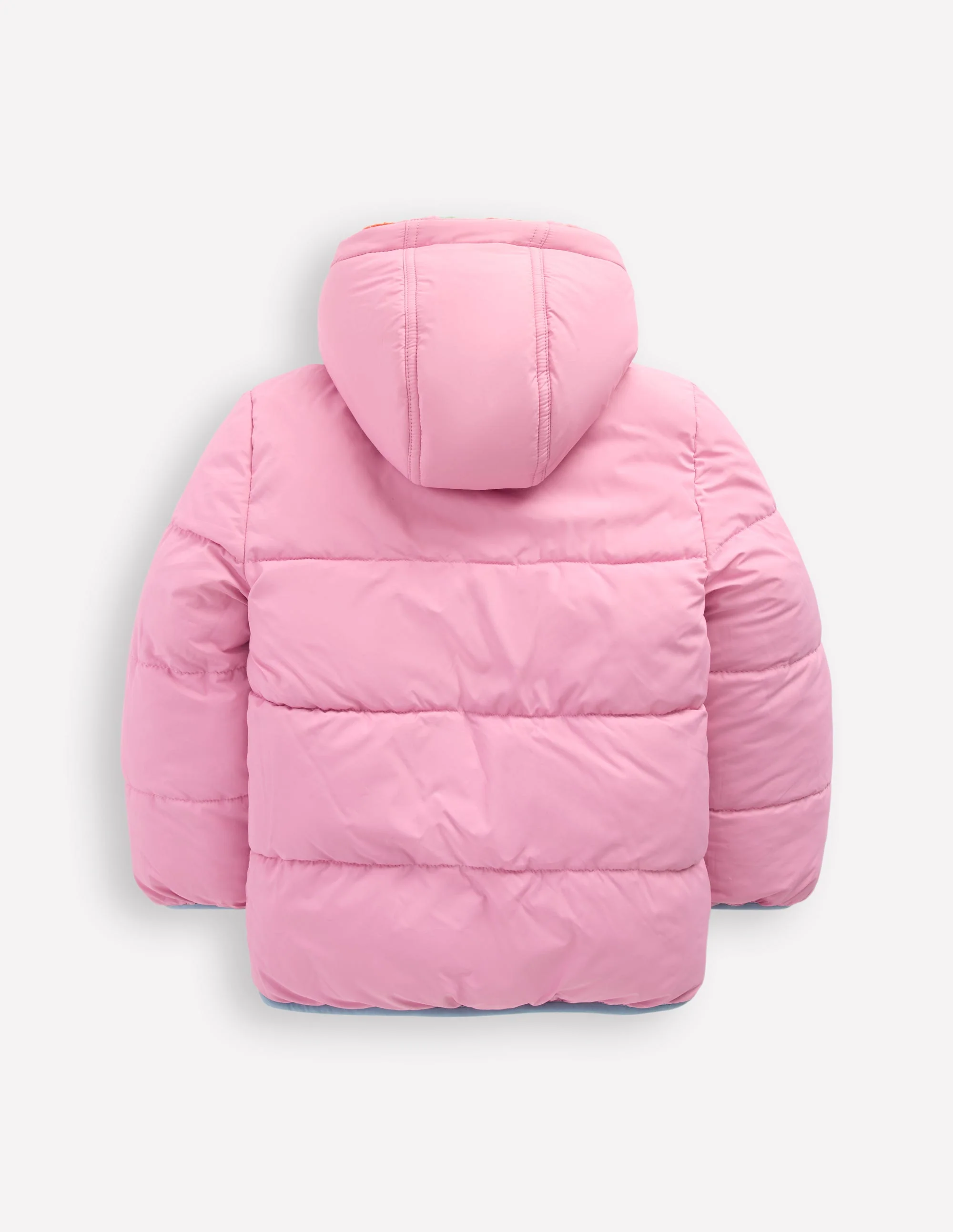 Reversible Padded Borg Coat-Multi Flower Check - Image 2