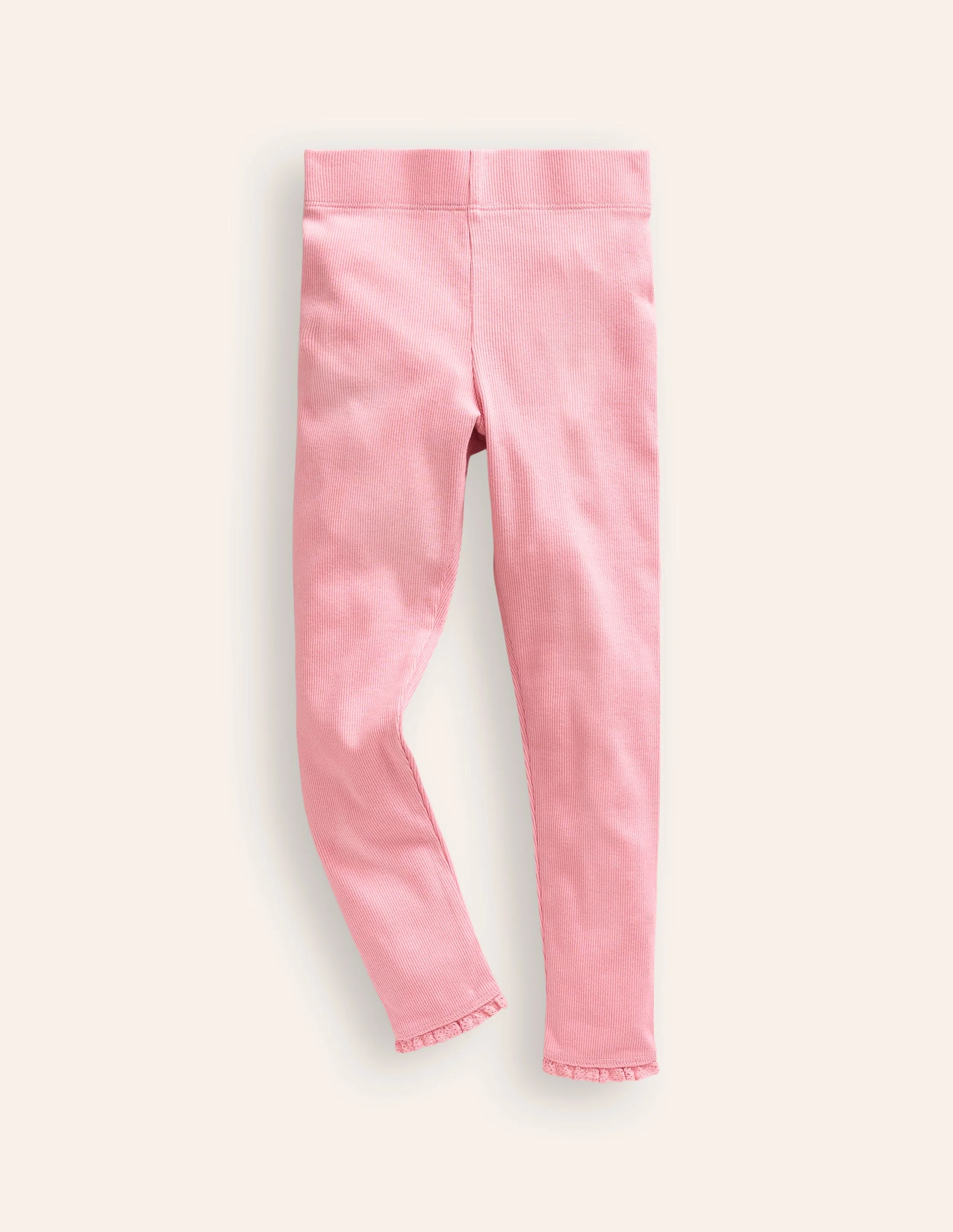 Ribbed Cotton Leggings-Vintage Pink