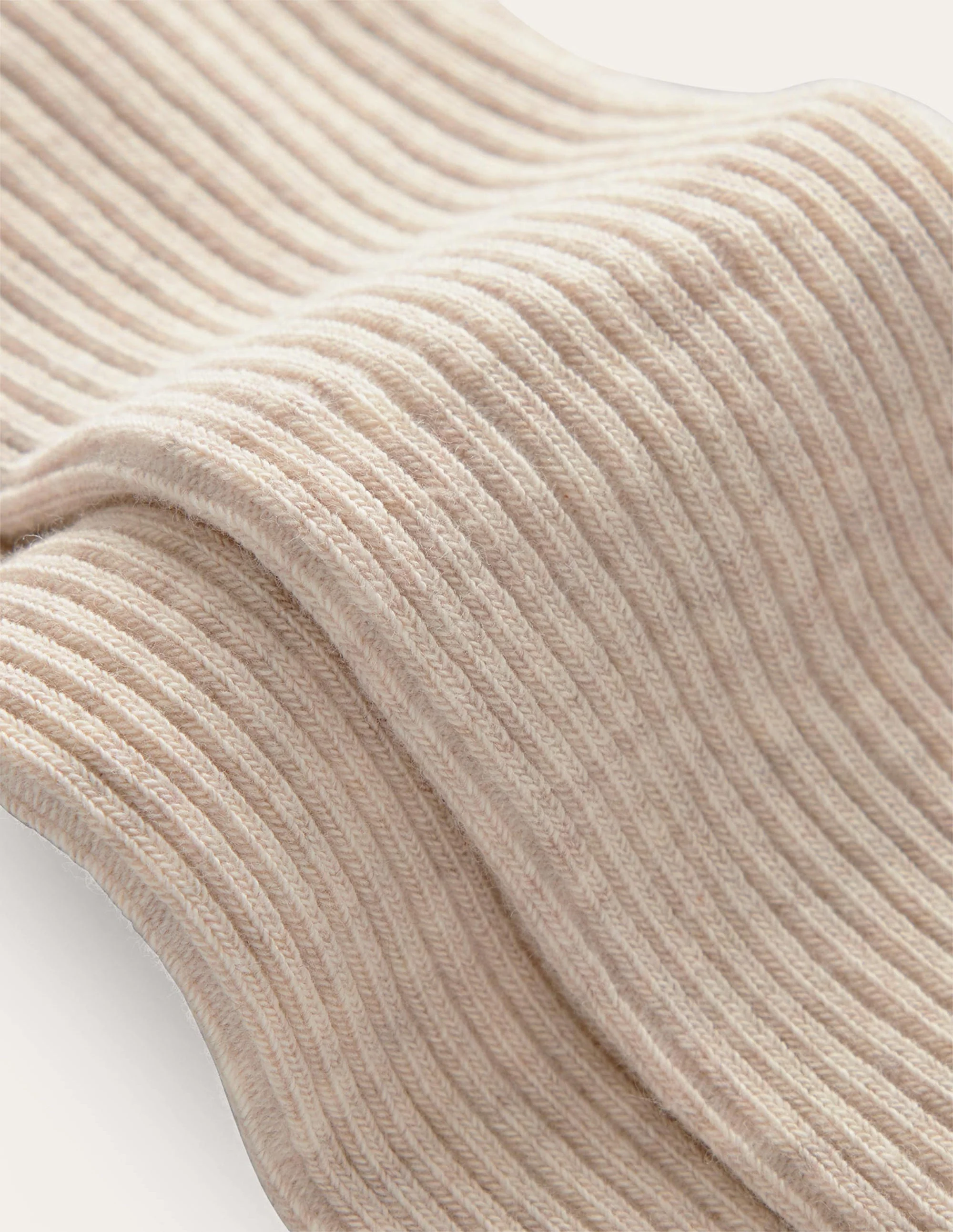 Ribbed Footless Tights-Oatmeal Marl - Image 2
