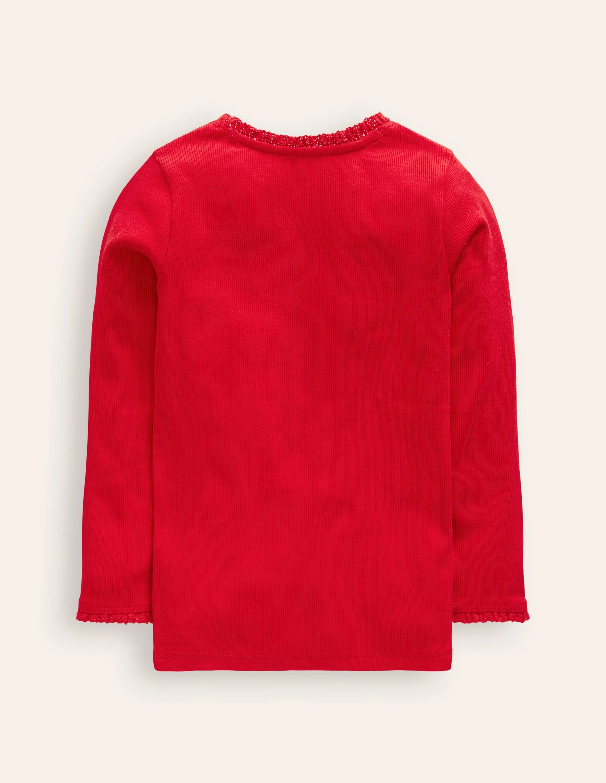 Ribbed Long Sleeve T-shirt-Cherry Jam/Soft Ivory Stripe - Image 2