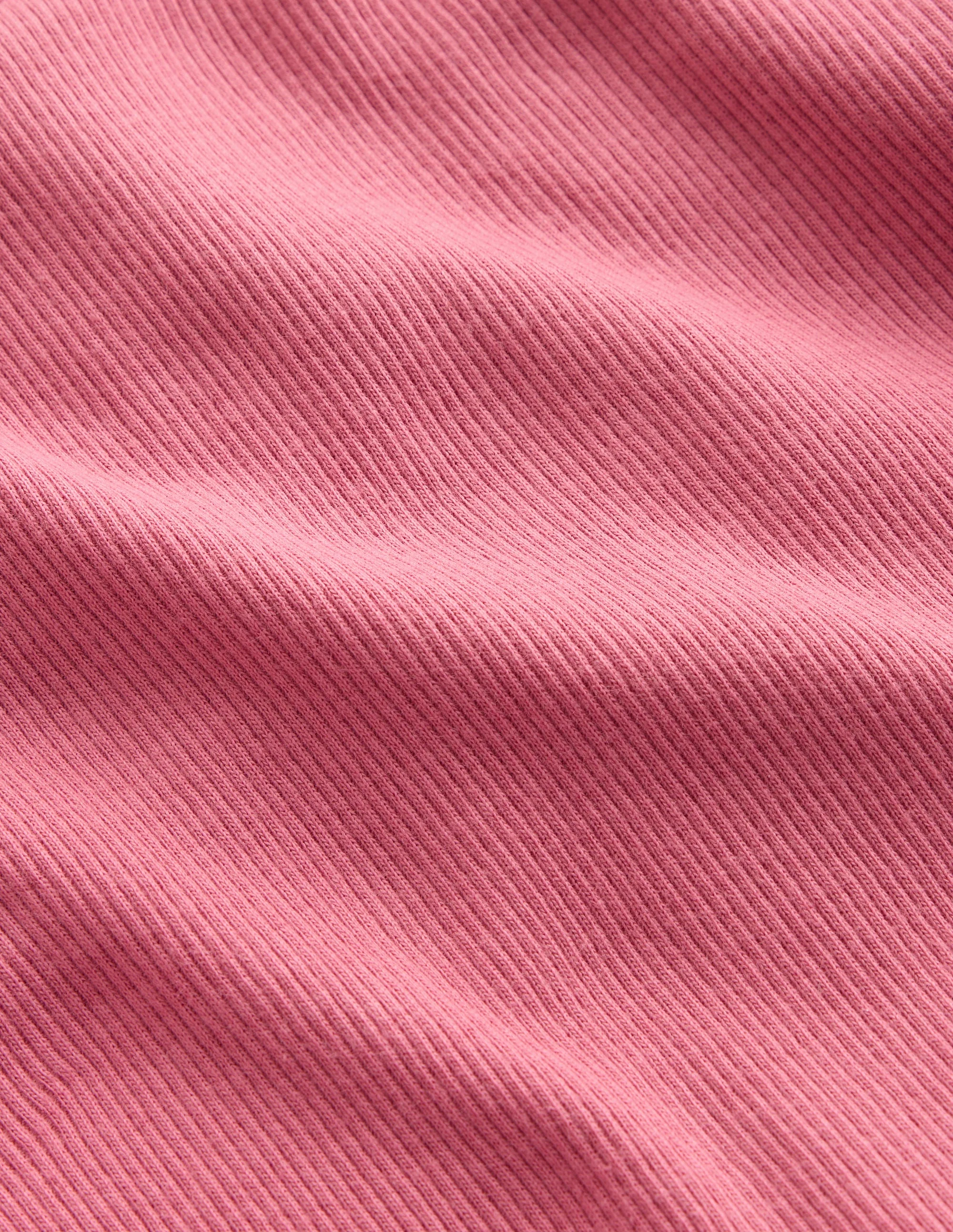 Ribbed Long Sleeve T-shirt-Pink Heather - Image 3