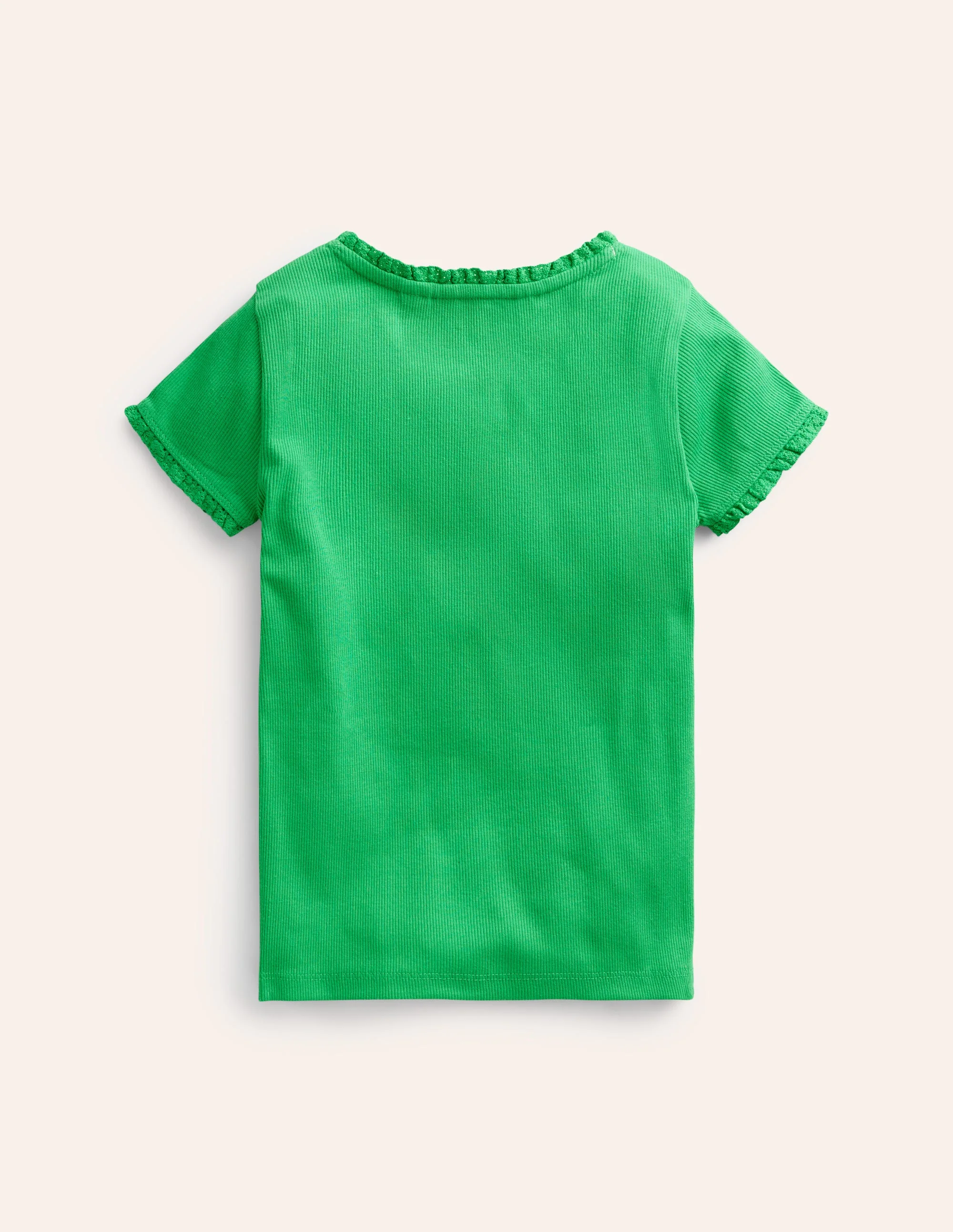 Ribbed Short Sleeve T-Shirt-Sapling Green - Image 2