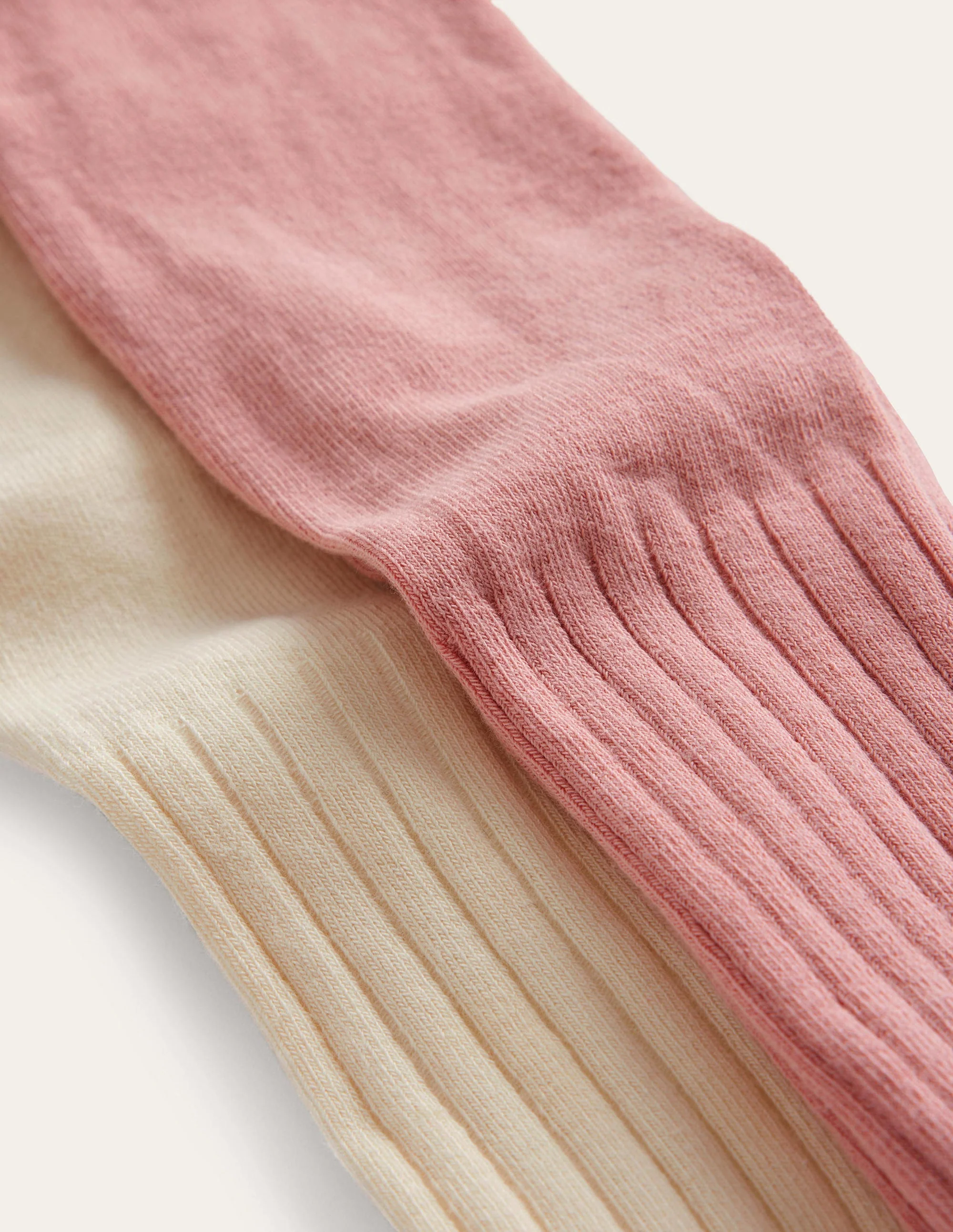 Ribbed Tights 2 Pack-Ivory/Pink