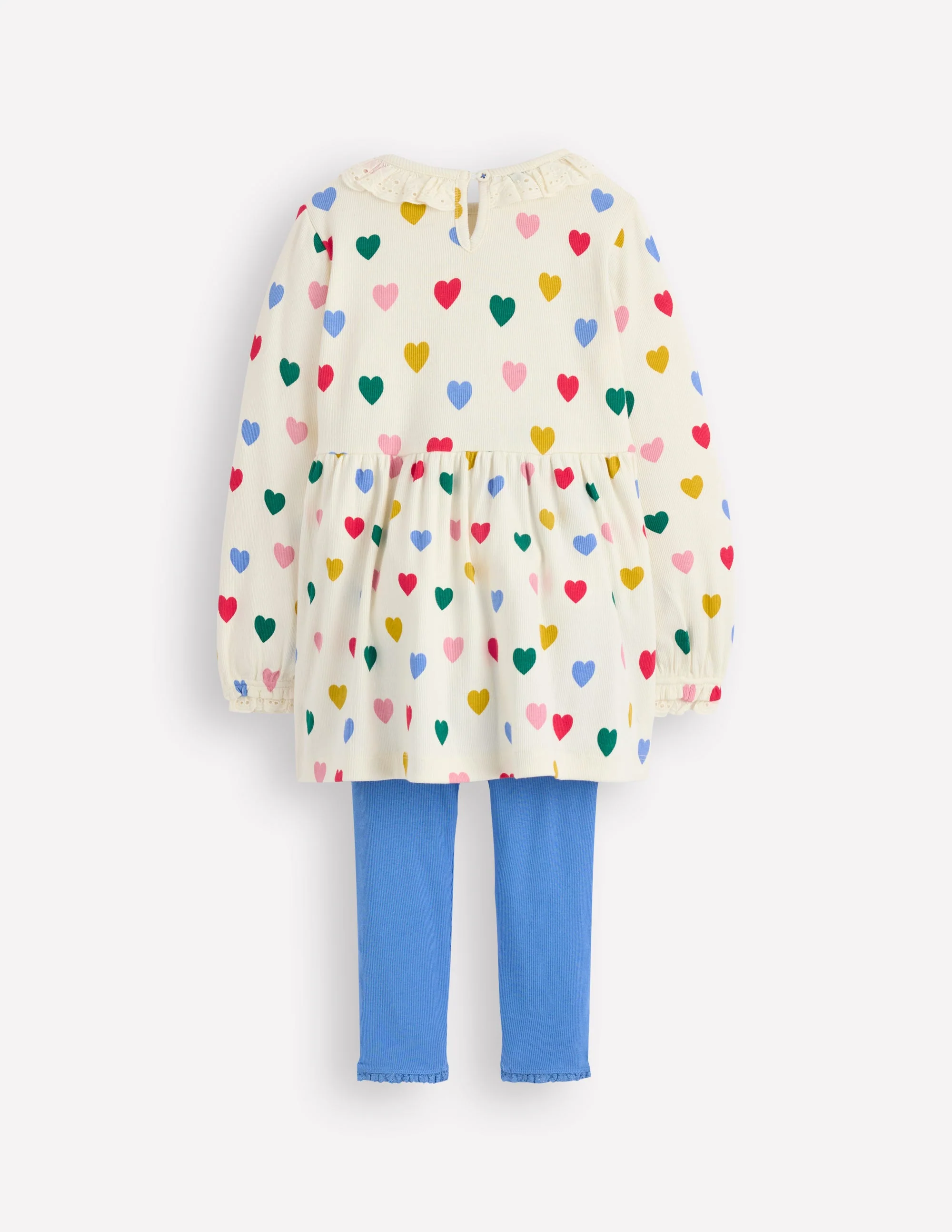 Ribbed Tunic Set-Soft Ivory Small Hearts - Image 2