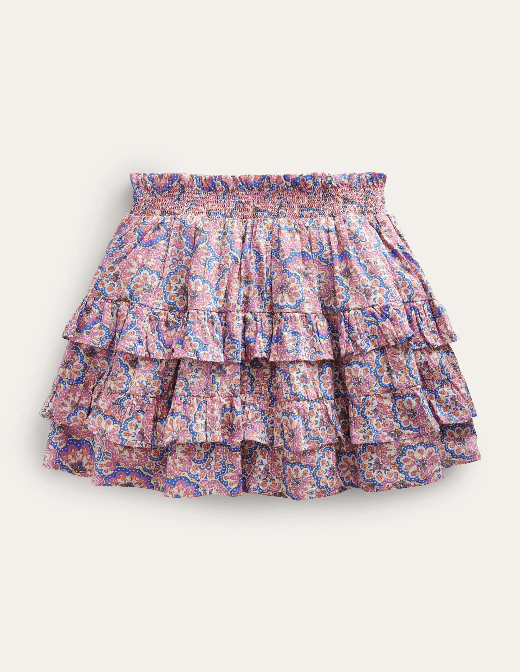 Ruffle Mini Skort-Lupin and Peach Paisley - Image 2