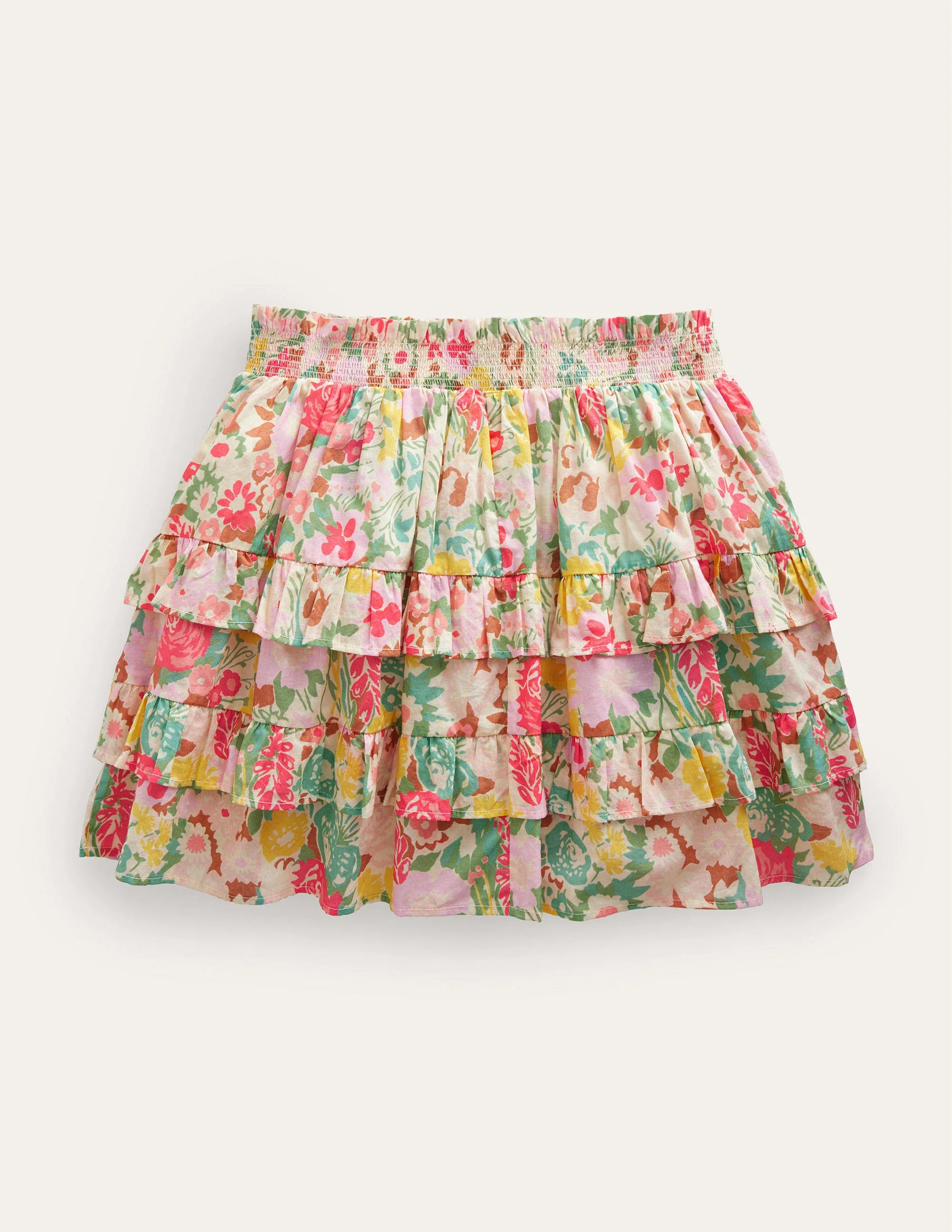 Ruffle Mini Skort-Multi Painterly Floral - Image 2