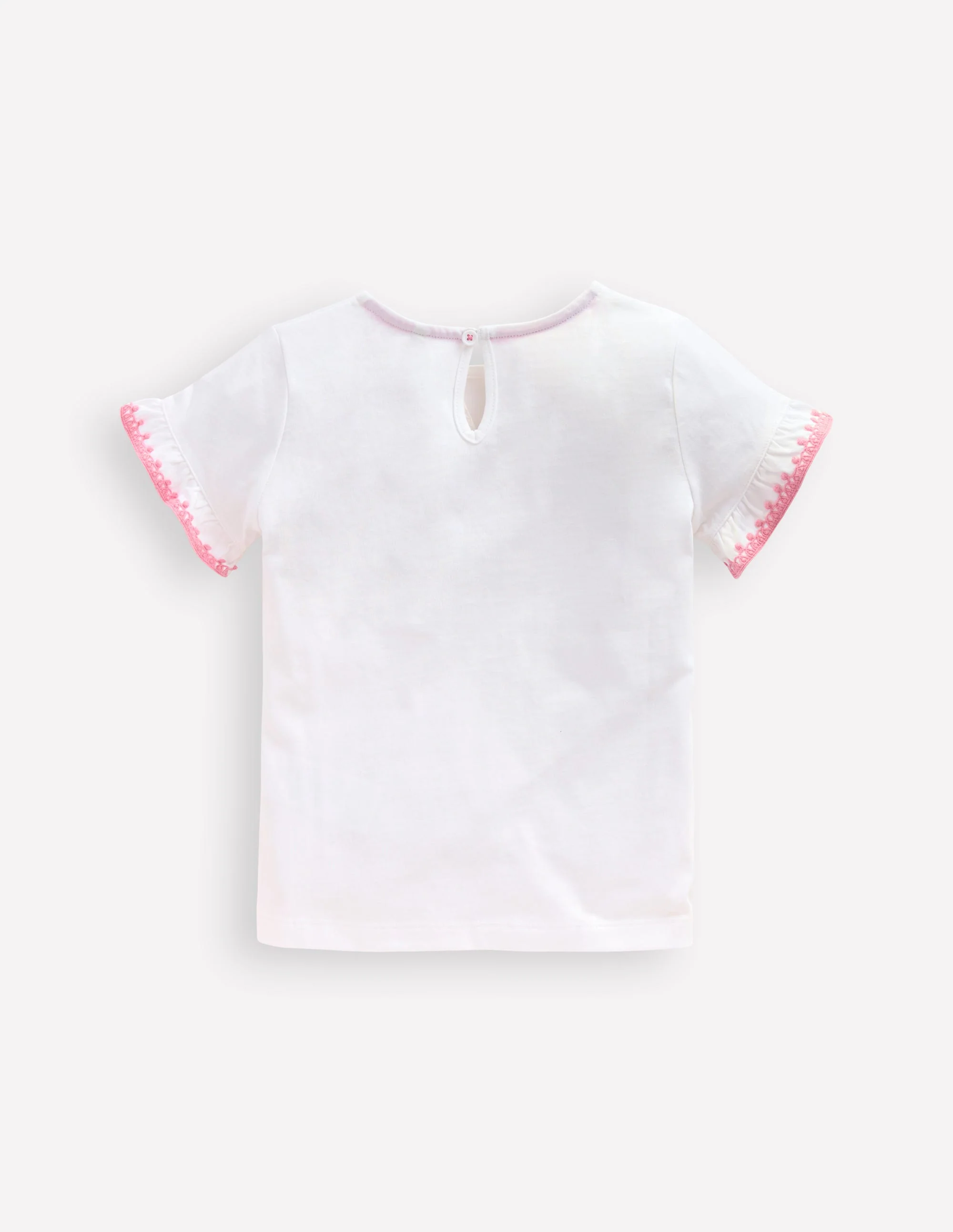 Ruffle Sleeve T-shirt-Ivory - Image 2