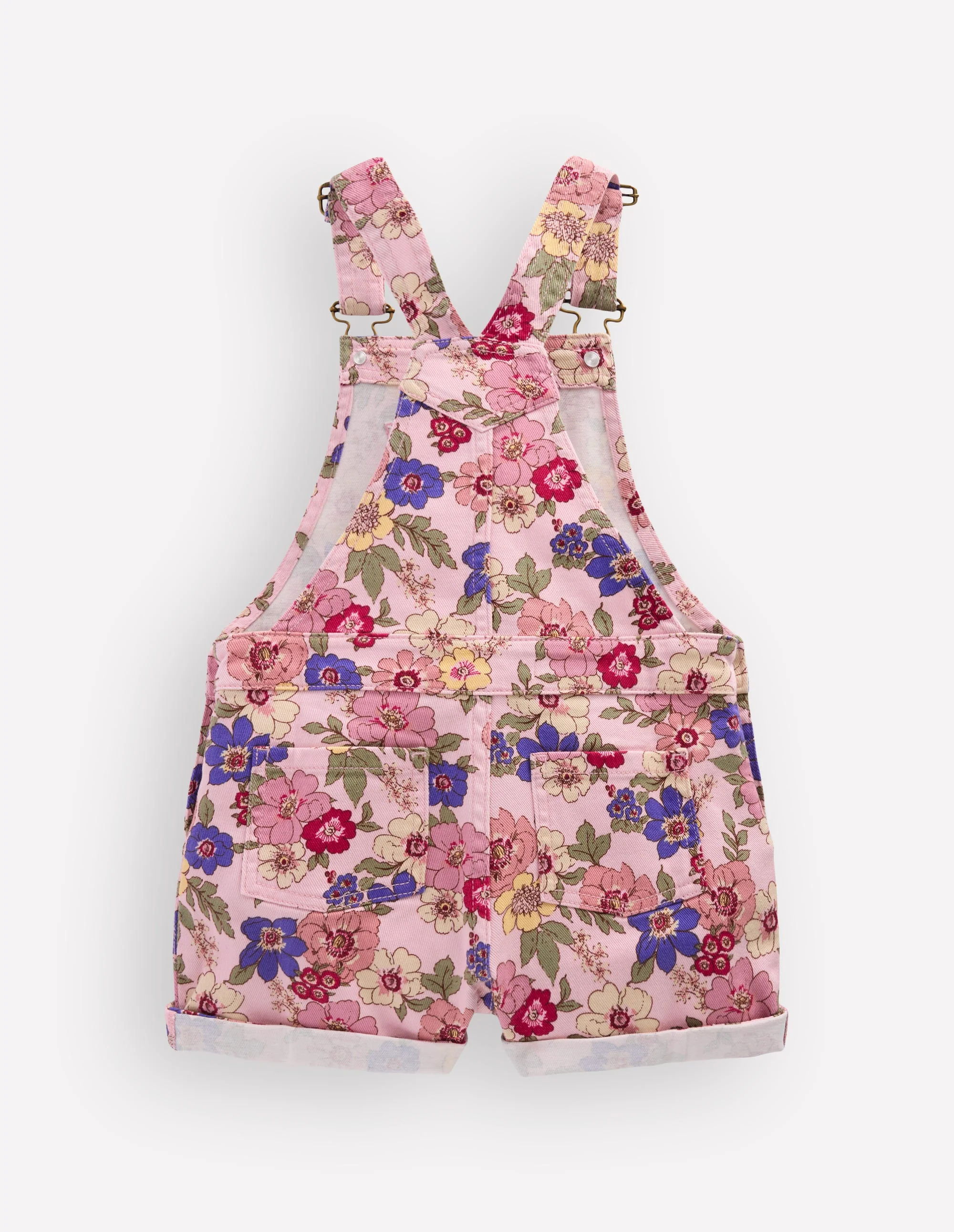 Short Overalls-Pink Floral Bloom - Image 2