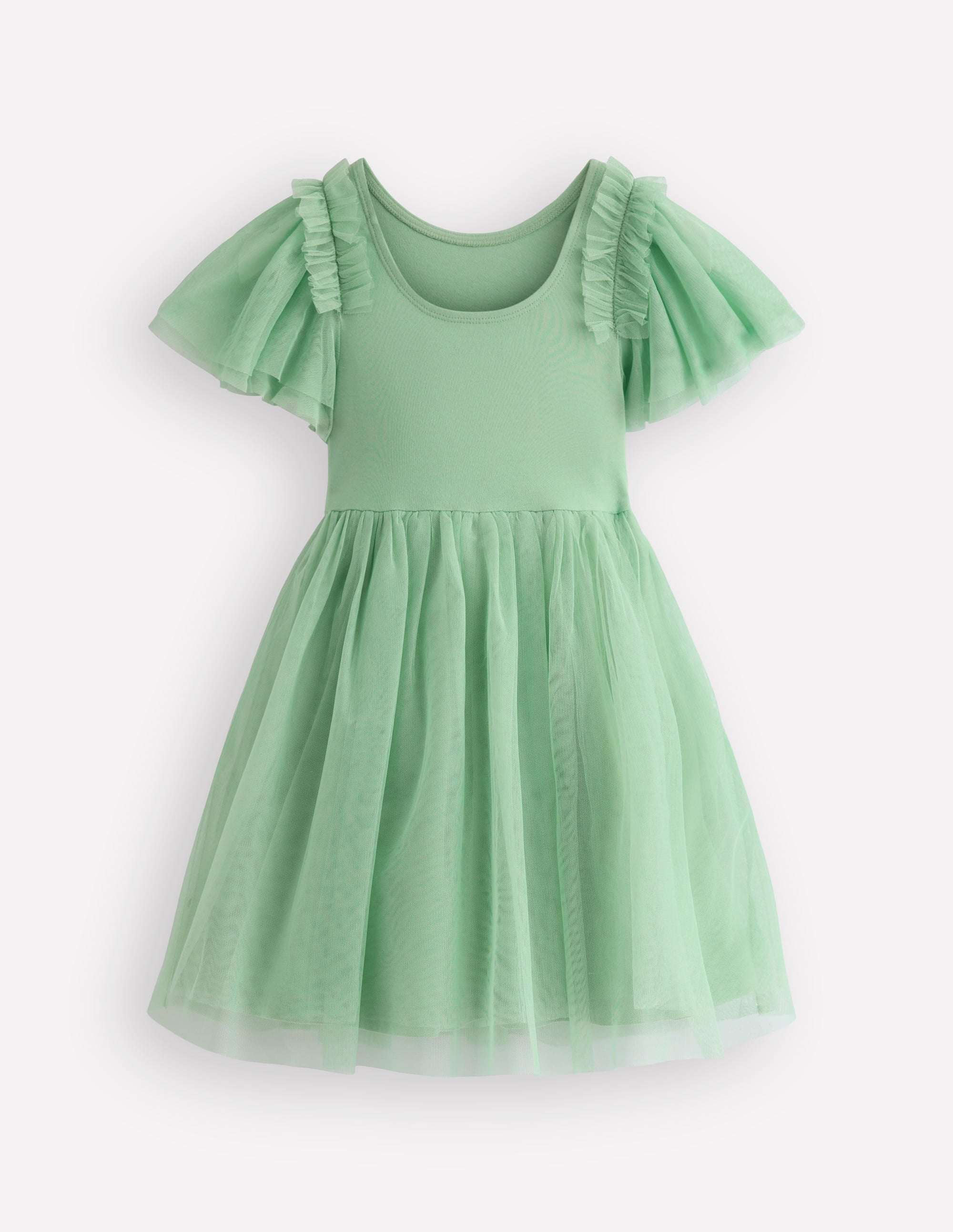 Short Sleeve Logo Tulle Dress-Green Jungle Animals - Image 2