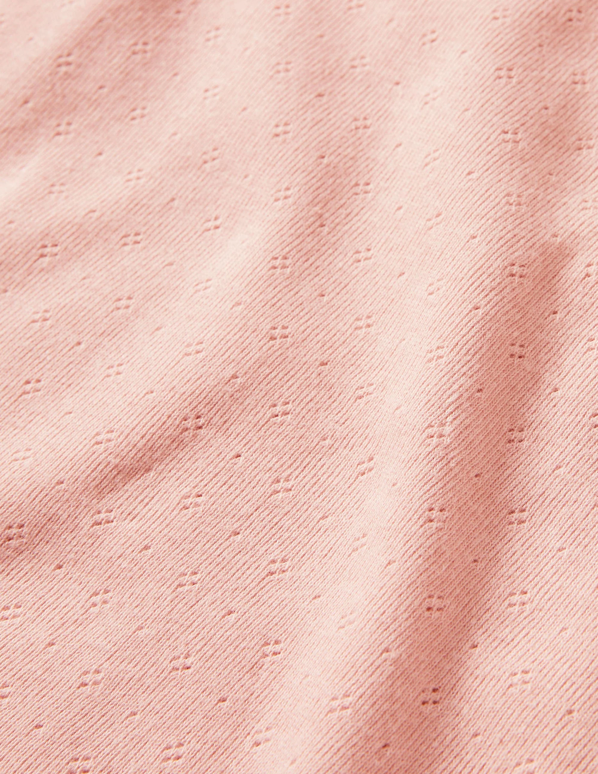 Short Sleeve Pointelle Top-Provence Dusty Pink - Image 3