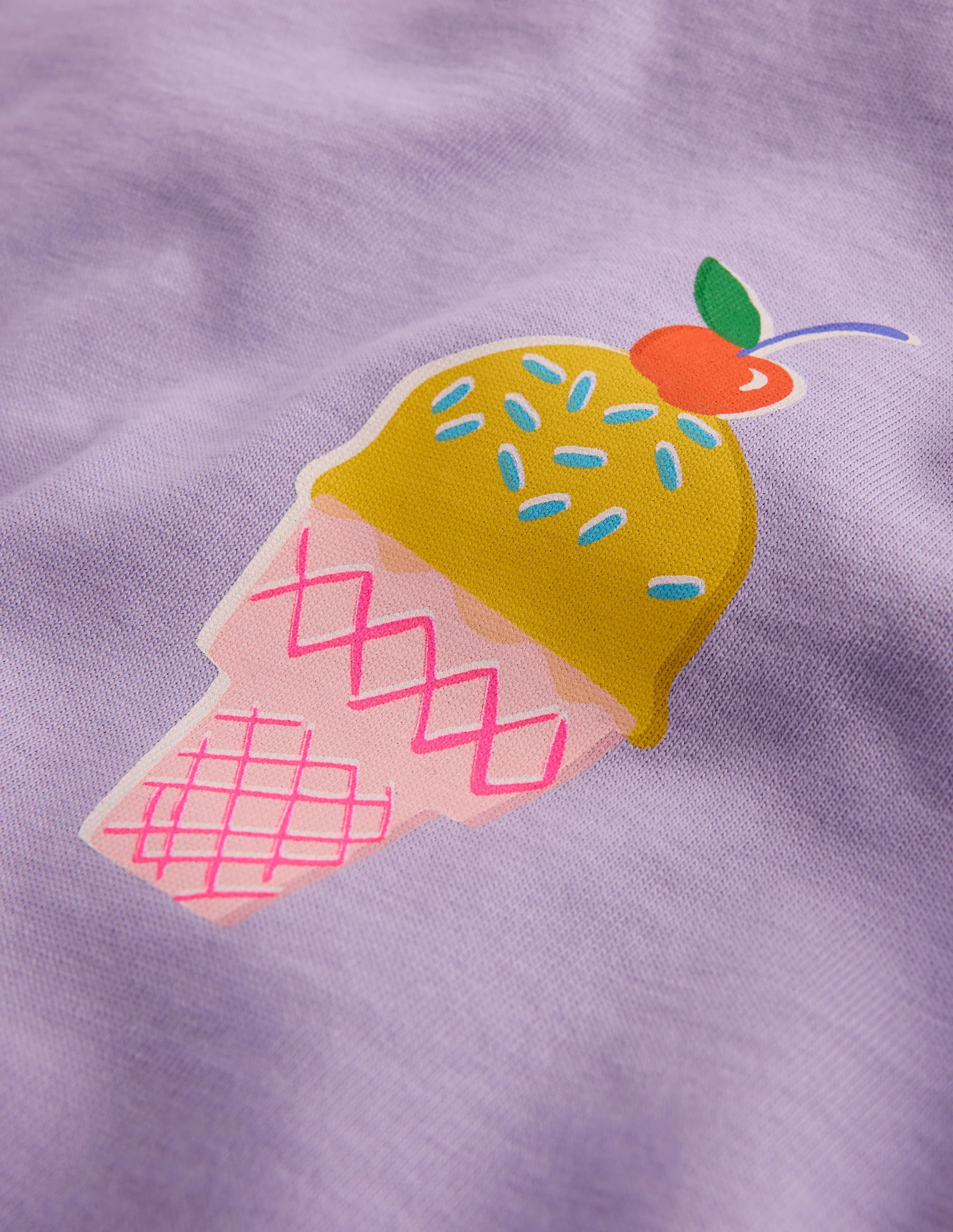 Short Sleeve Printed T-Shirt-Purple Ice Creams - Image 3