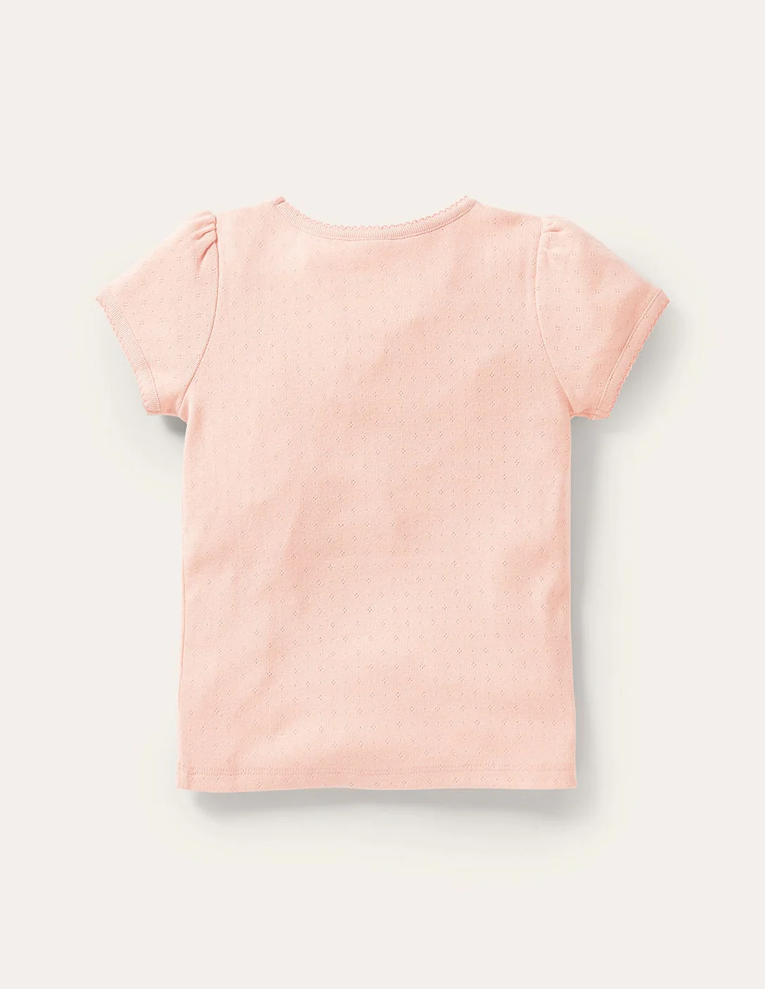 Short-sleeved Pointelle Top-Provence Dusty Pink - Image 2