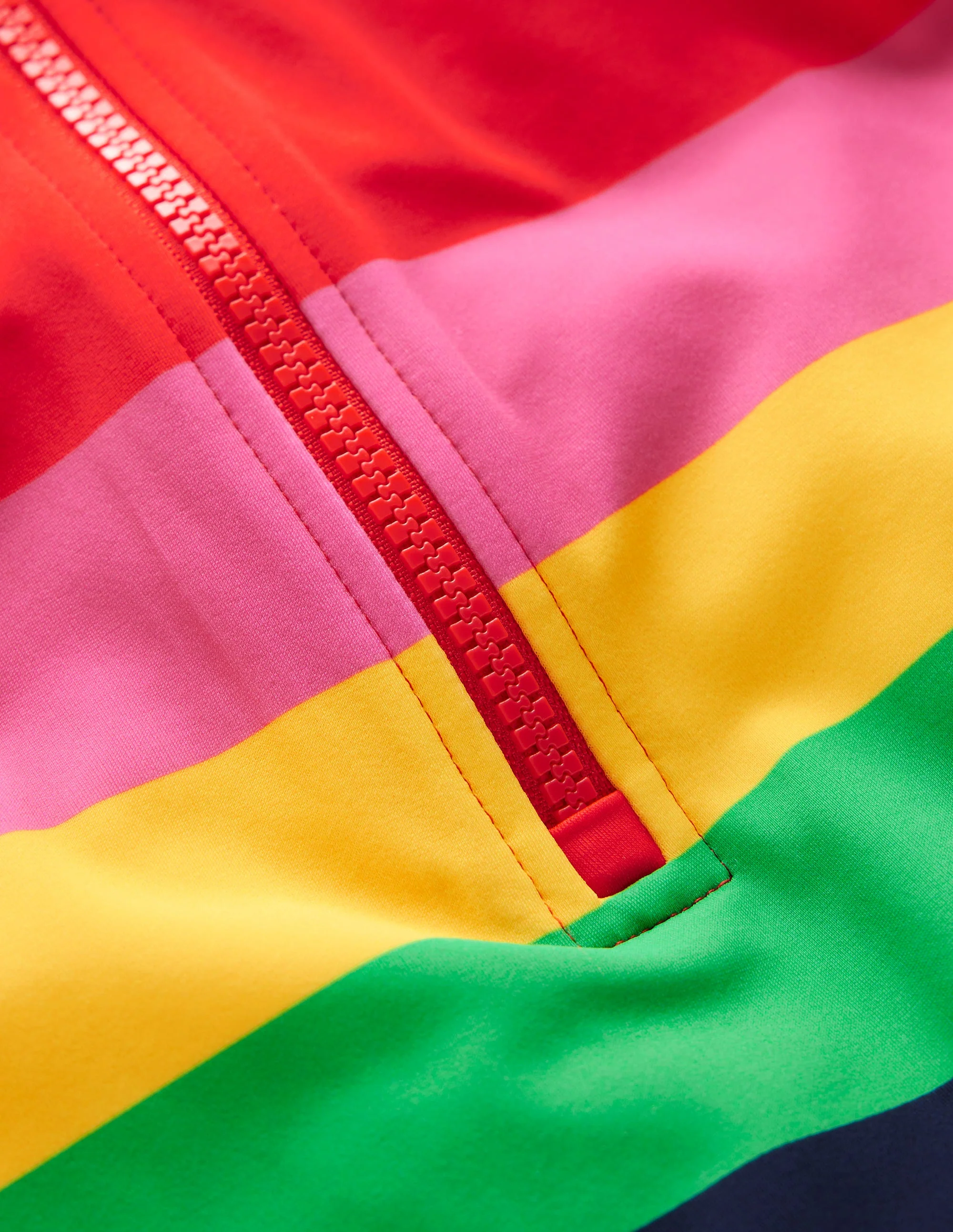 Short-sleeved Swimsuit-Red Multi Stripe - Image 3