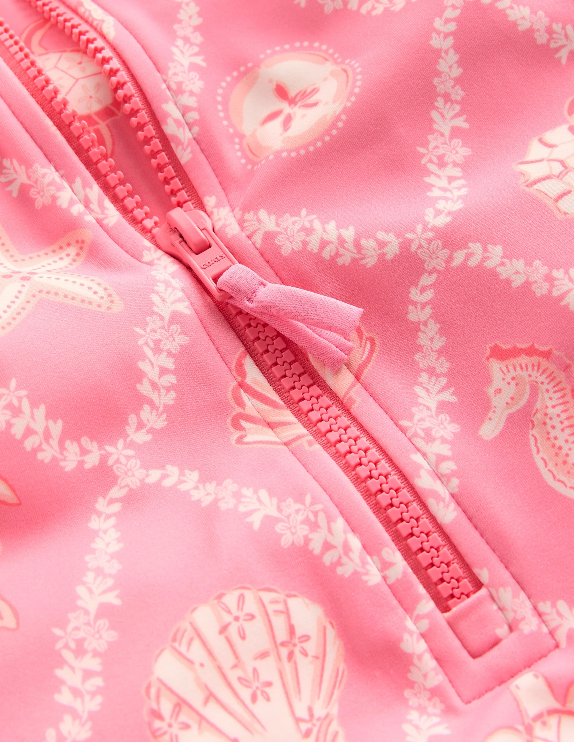 Short-sleeved Swimsuit-Salmon Pink Shell Tile - Image 3