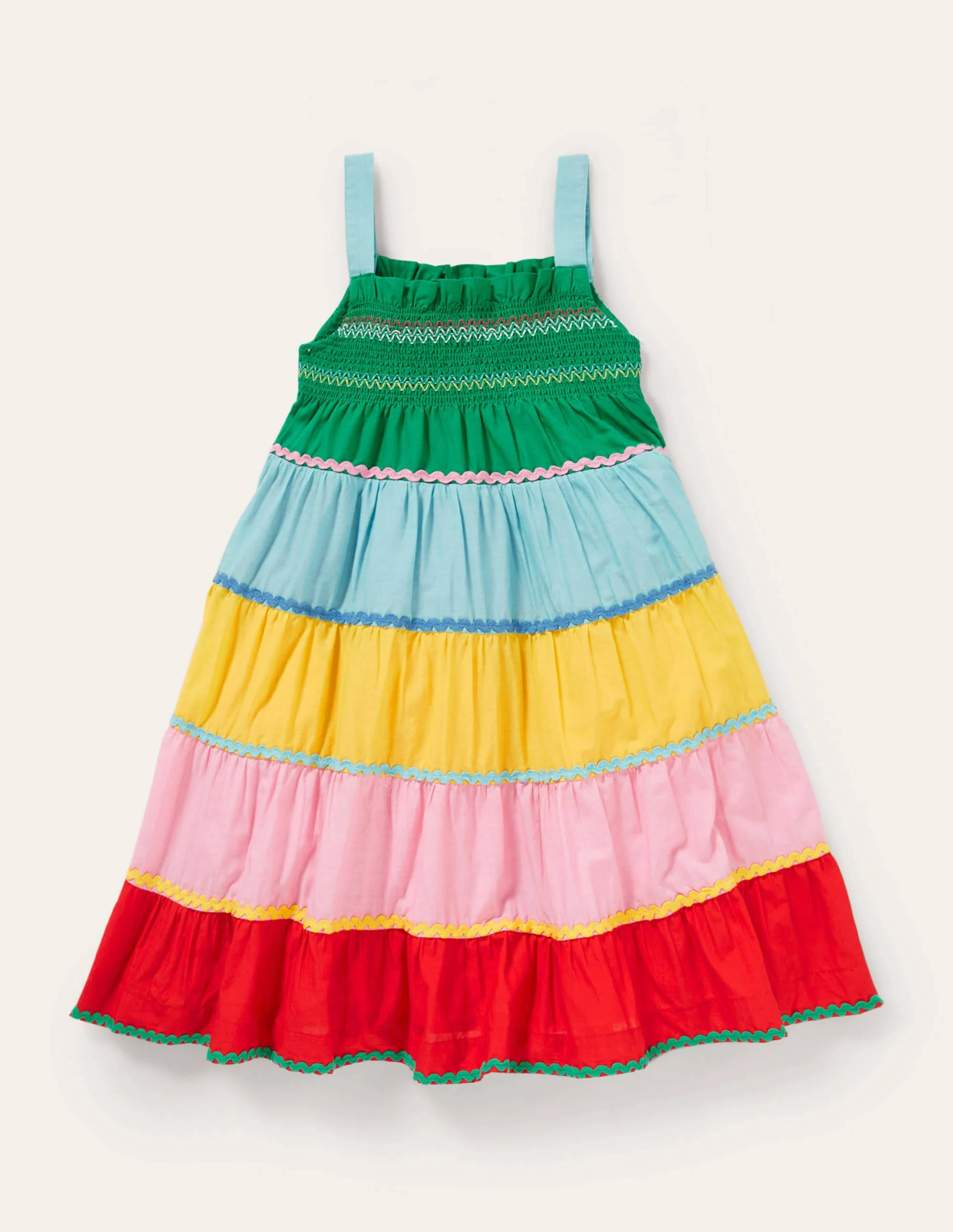 Smocked Sun Dress-Multi Colourblock - Image 2