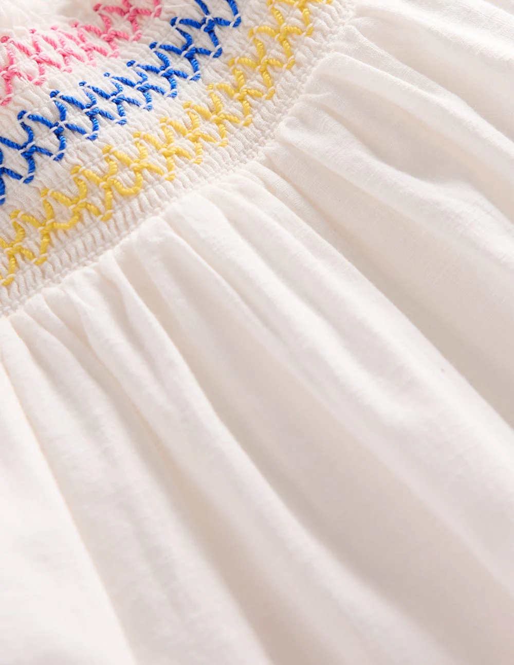 Smocked Woven Top-Soft Ivory - Image 3