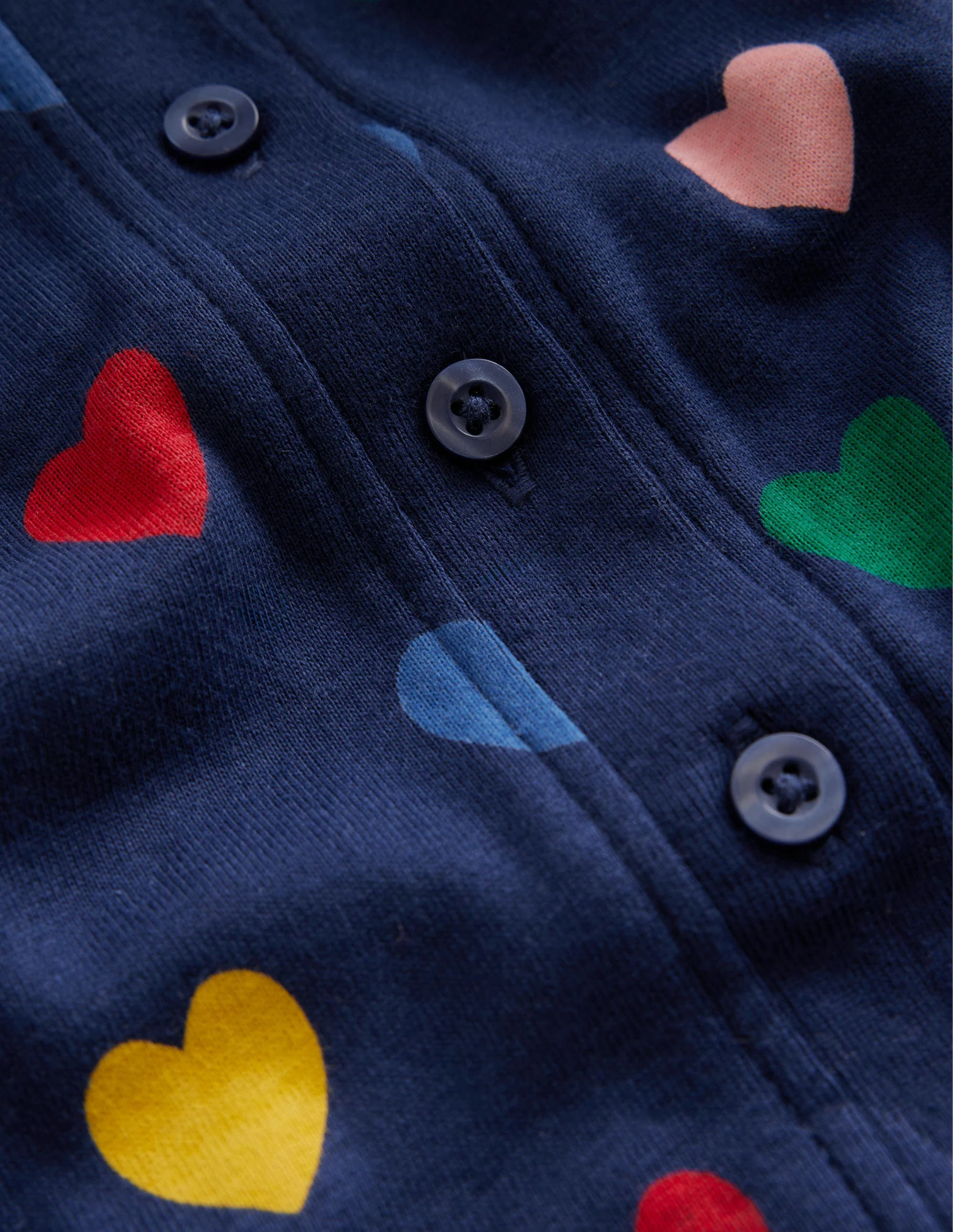 Snug All-In-One Pajamas-College Navy Multi Hearts - Image 3
