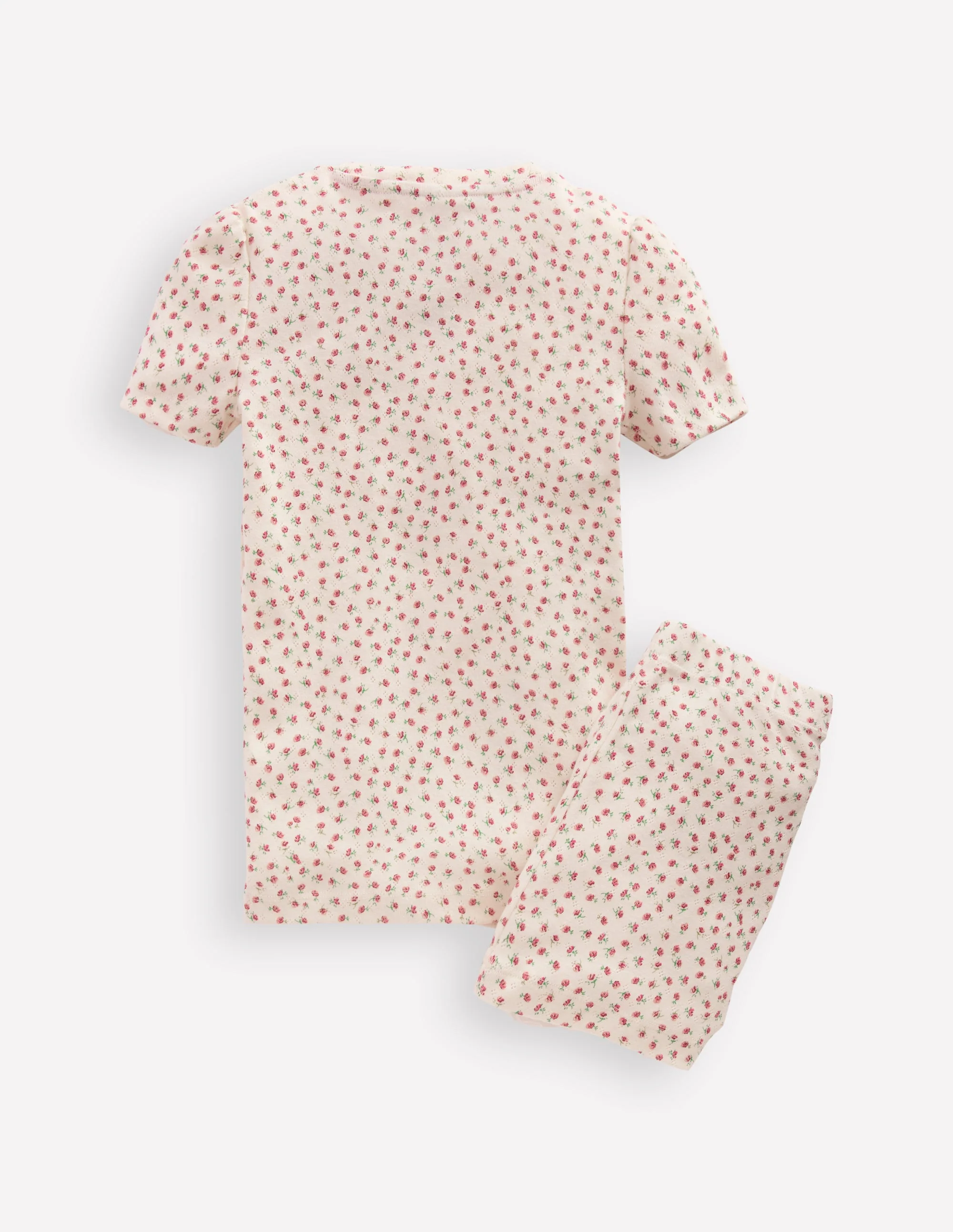 Snug Fit Pointelle Pyjamas-Soft Ivory Floral - Image 2