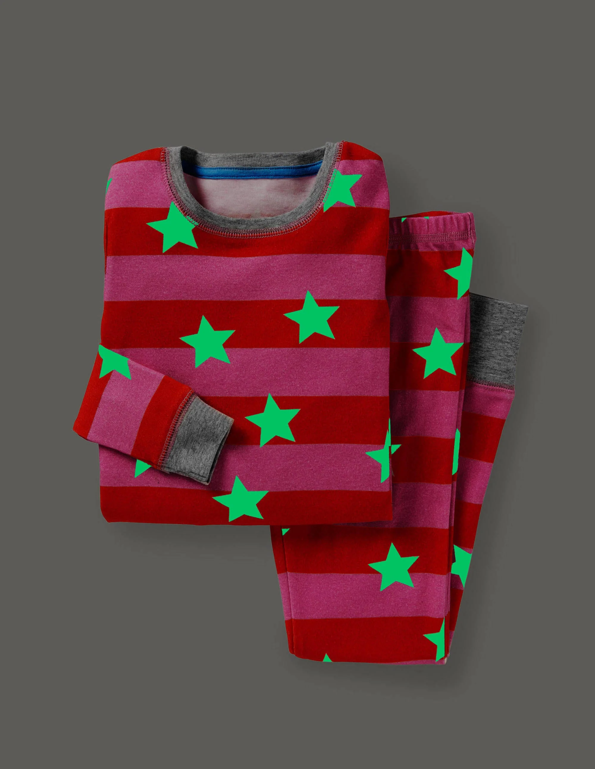 Snug Glow-In-The-Dark Pajamas-Bright Petal Pink Star - Image 4