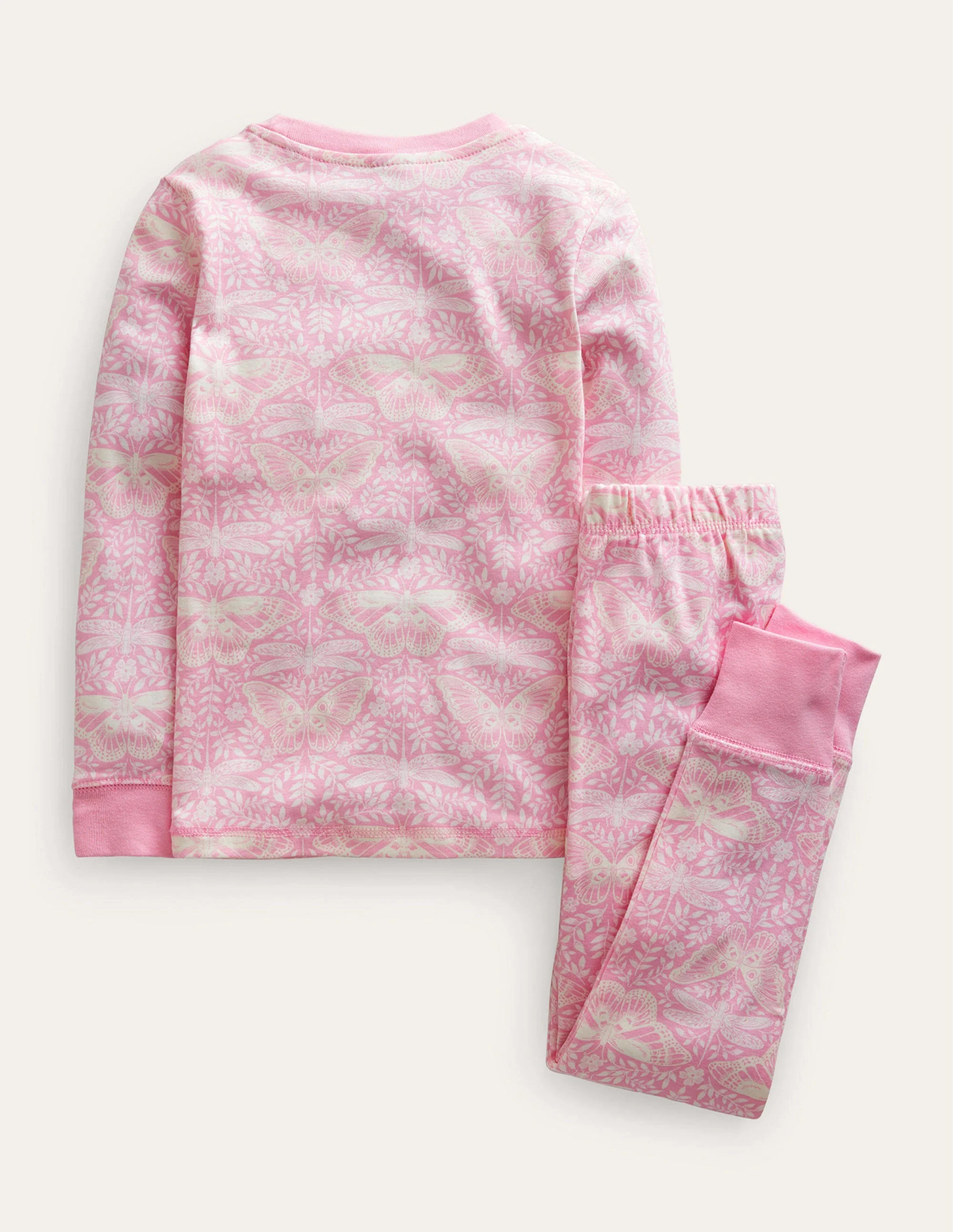 Snug Glow-In-The-Dark Pajamas-Cameo Pink Butterfly - Image 2