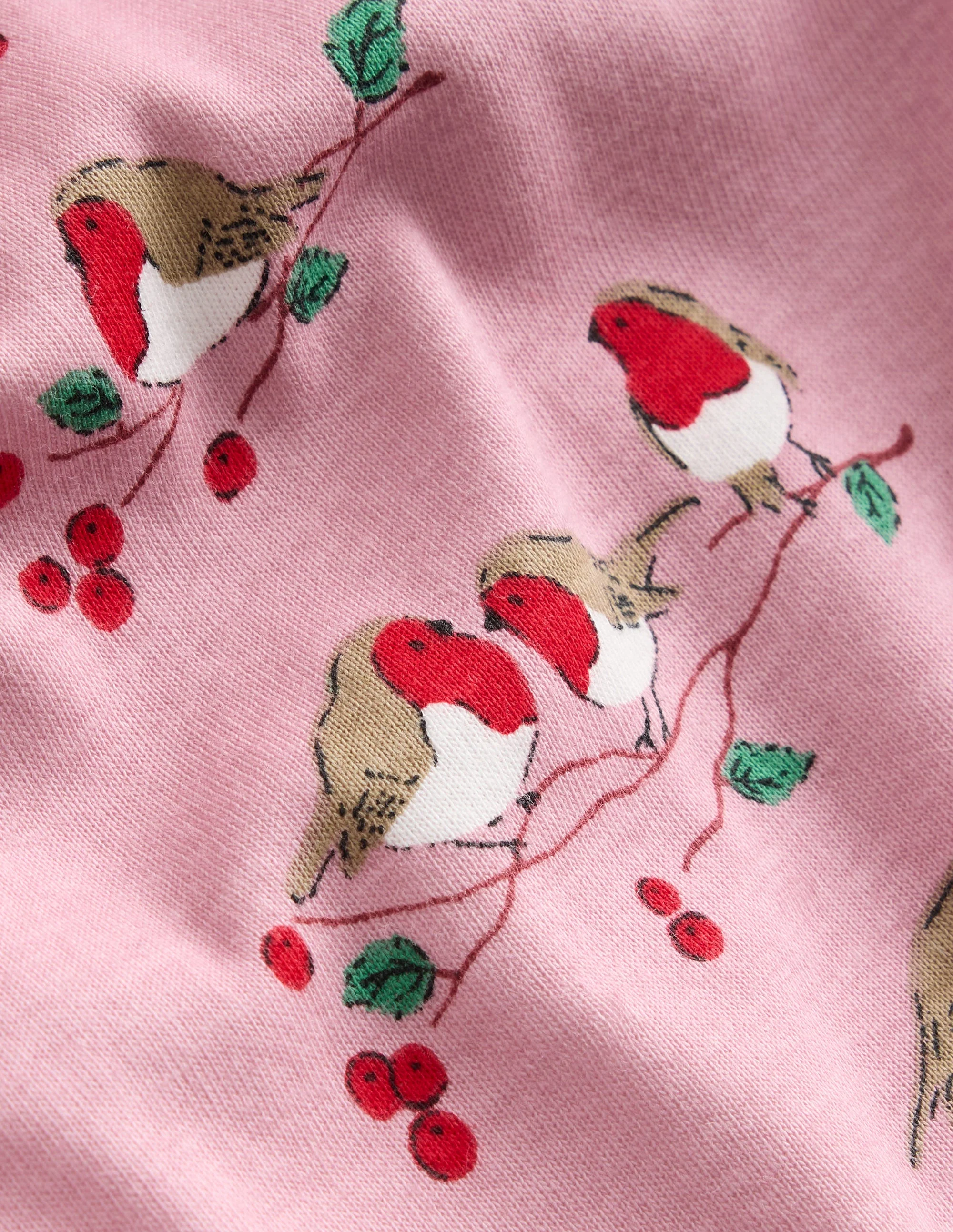Snug Long John Pajamas-Rose Robins - Image 3