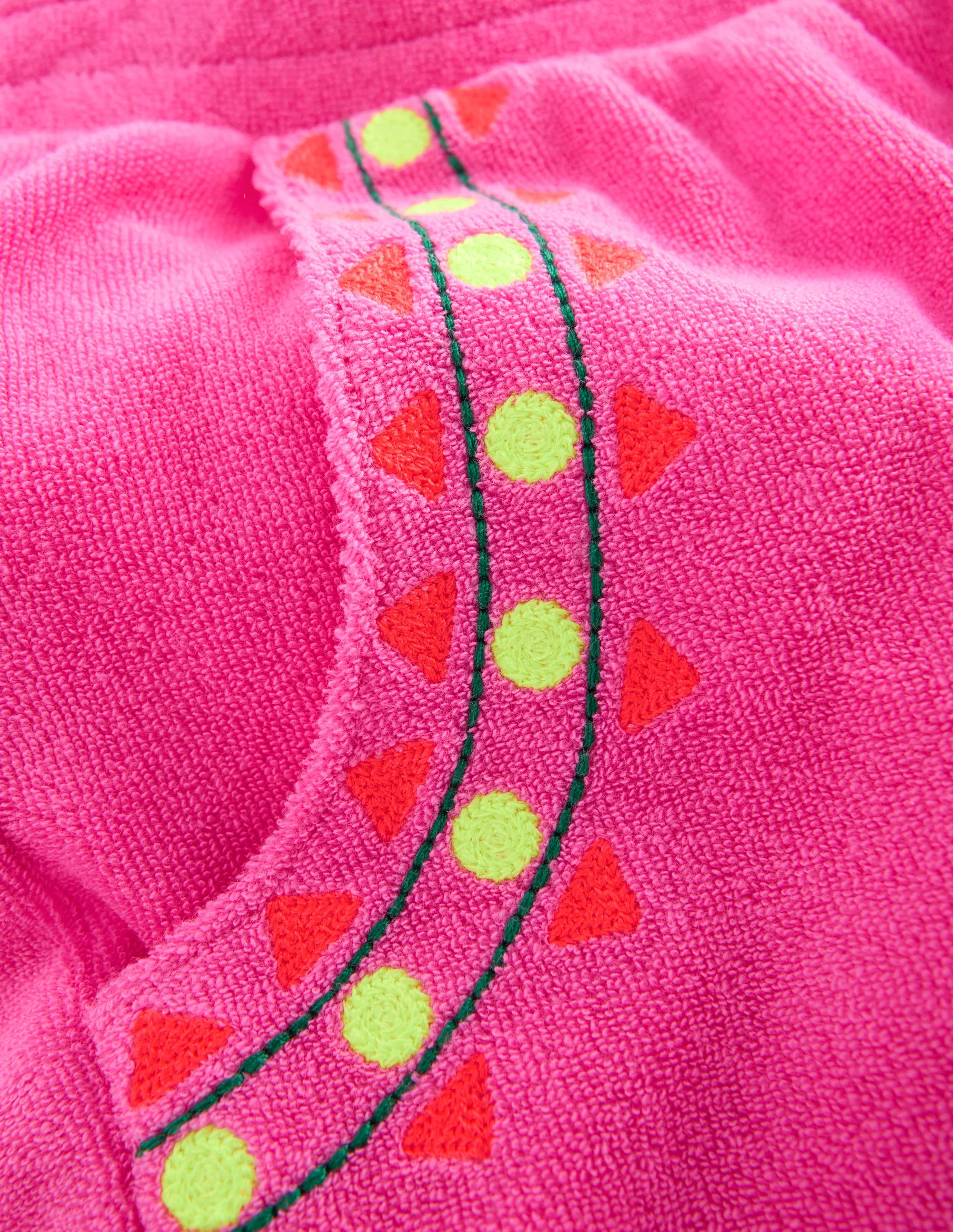 Straight Towelling Pants-Pink Embroidered - Image 5